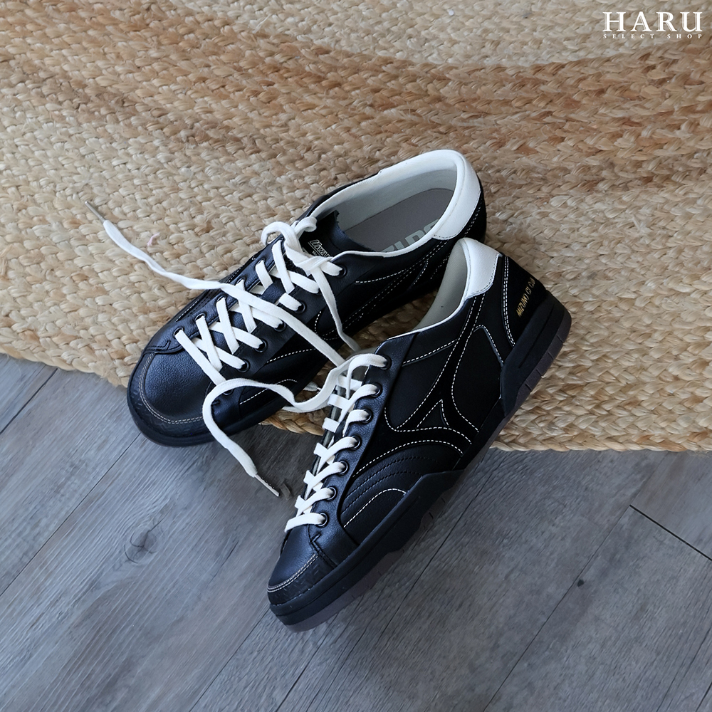 MIZUNO 美津濃 CT Club 黑武士 全黑 奶油白 皮革 外縫線 復古 薄底鞋 黑白 休閒鞋 D1GH261005