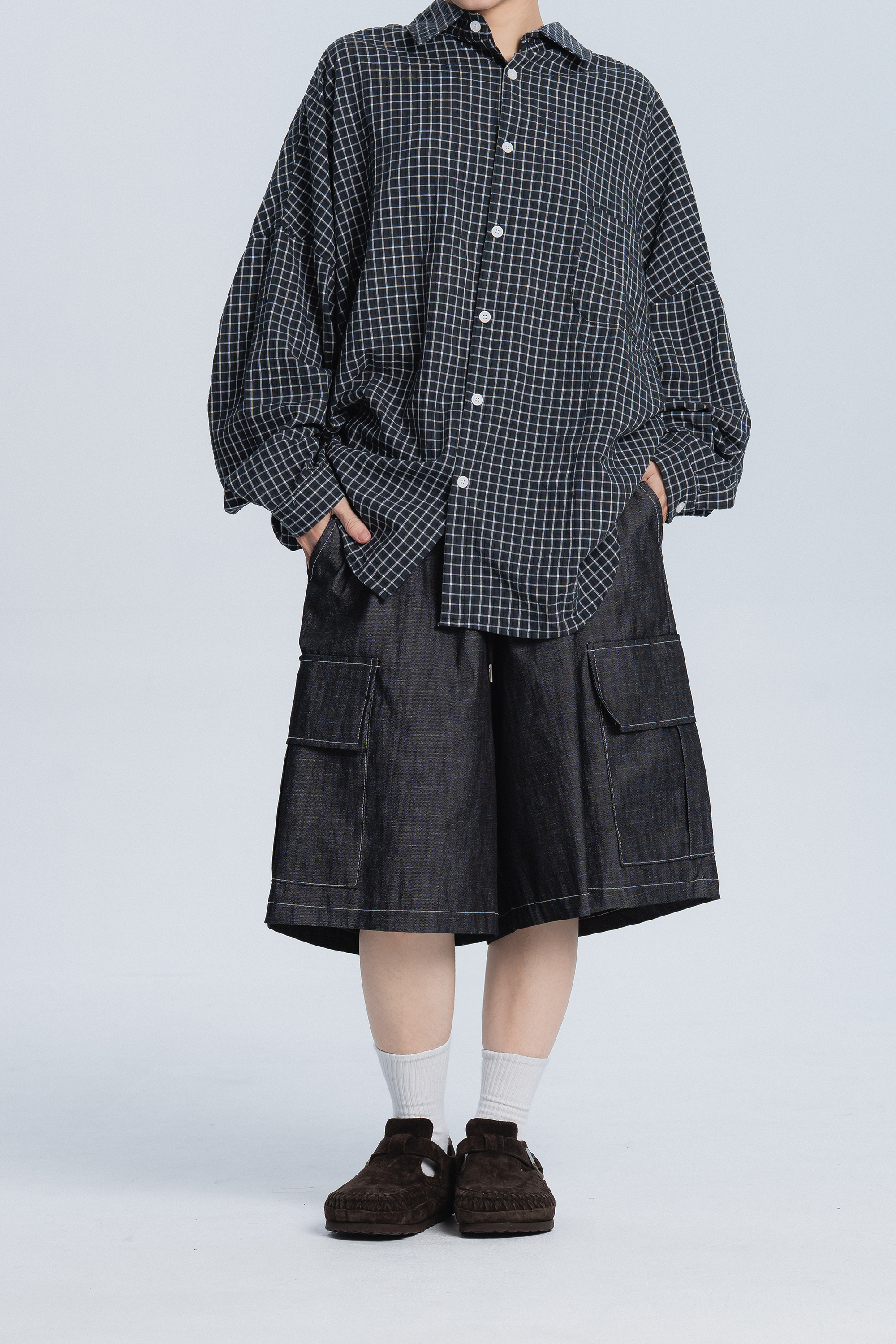 |韓國Korea|大口袋牛仔七分褲 2色