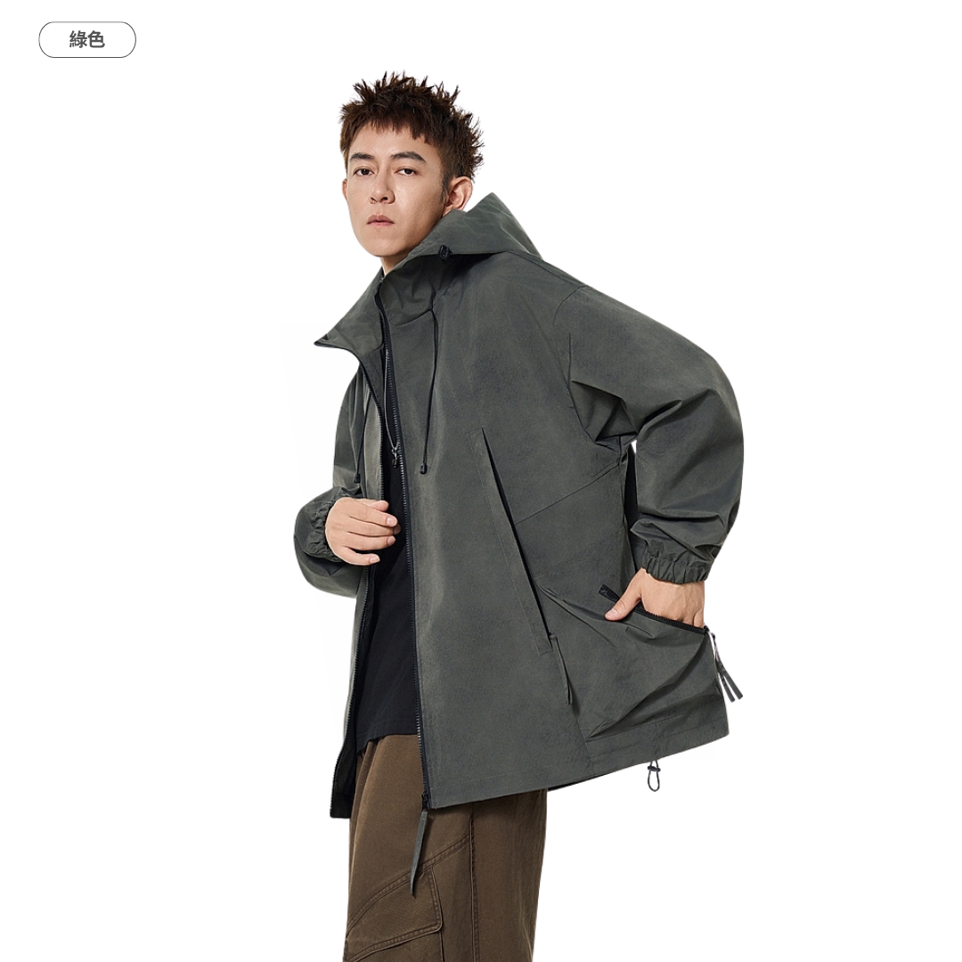 札染 連帽 外套 防風 防潑水 衝鋒外套 男生外套 【 FUZY 】- A201695