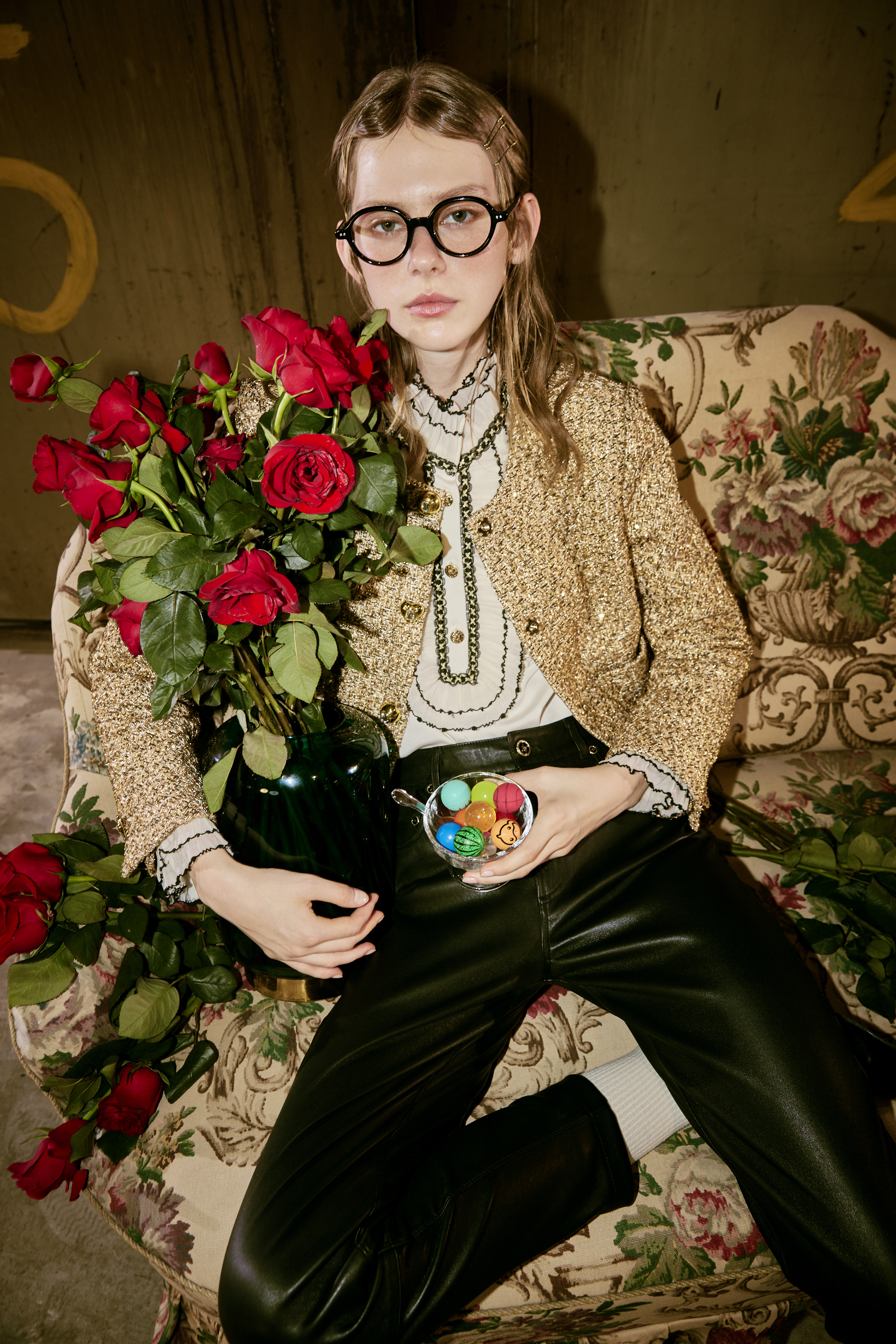 BE15009A1 巴黎繆思蕾絲刺繡宮廷荷葉領襯衫