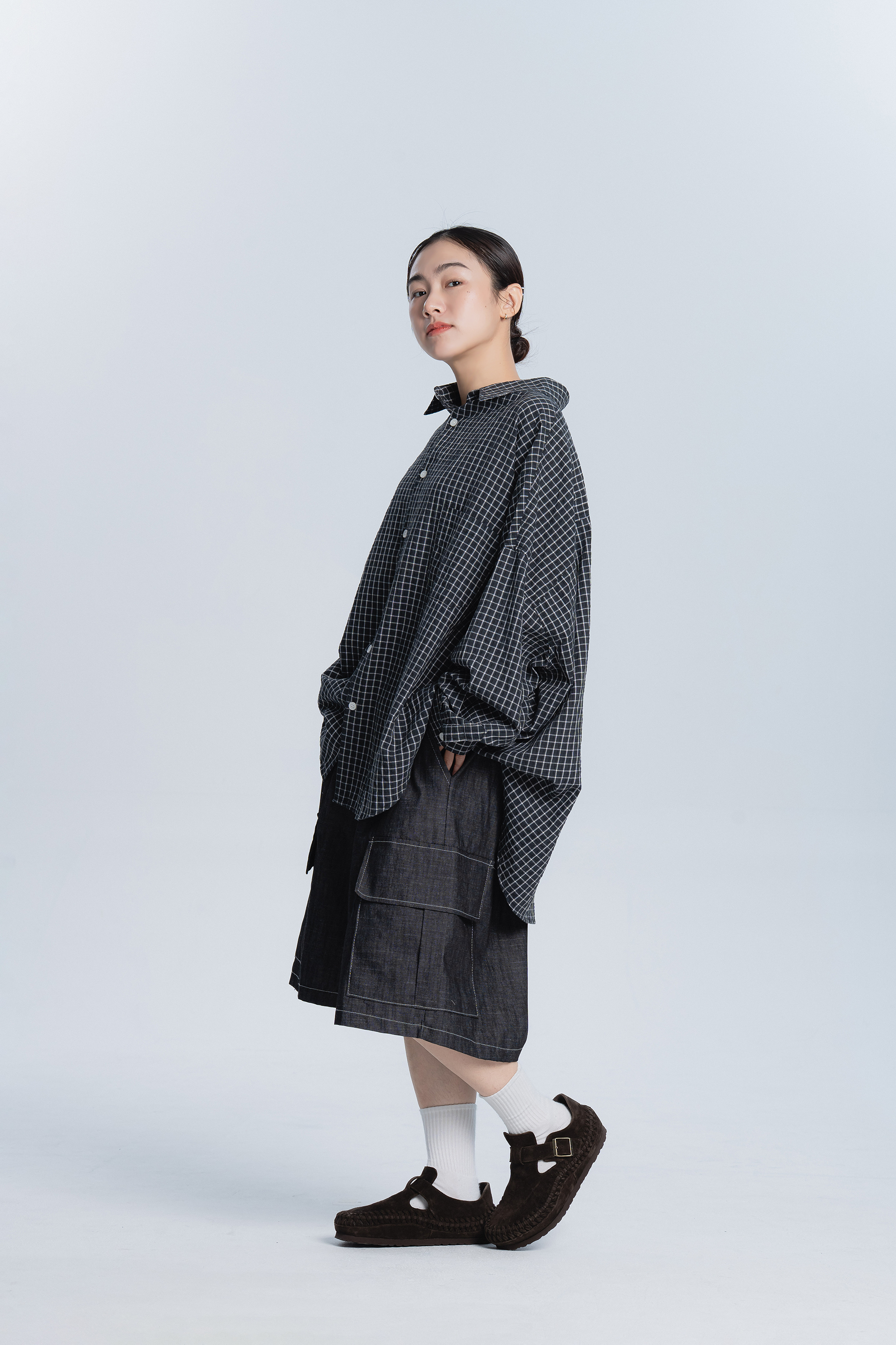 |韓國Korea|大口袋牛仔七分褲 2色