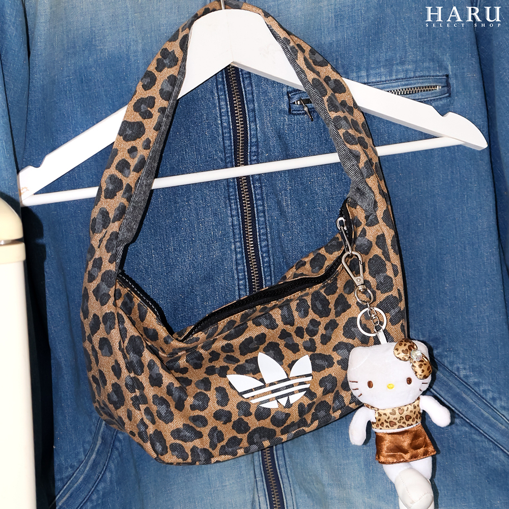 adidas originals Leopard 1.9L 豹紋 三葉草 美式復古 帆布 腋下肩背包 手提包 JX3198