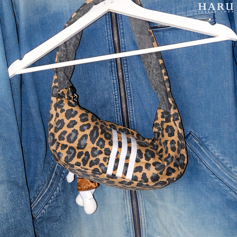 adidas originals Leopard 1.9L 豹紋 三葉草 美式復古 帆布 腋下肩背包 手提包 JX3198