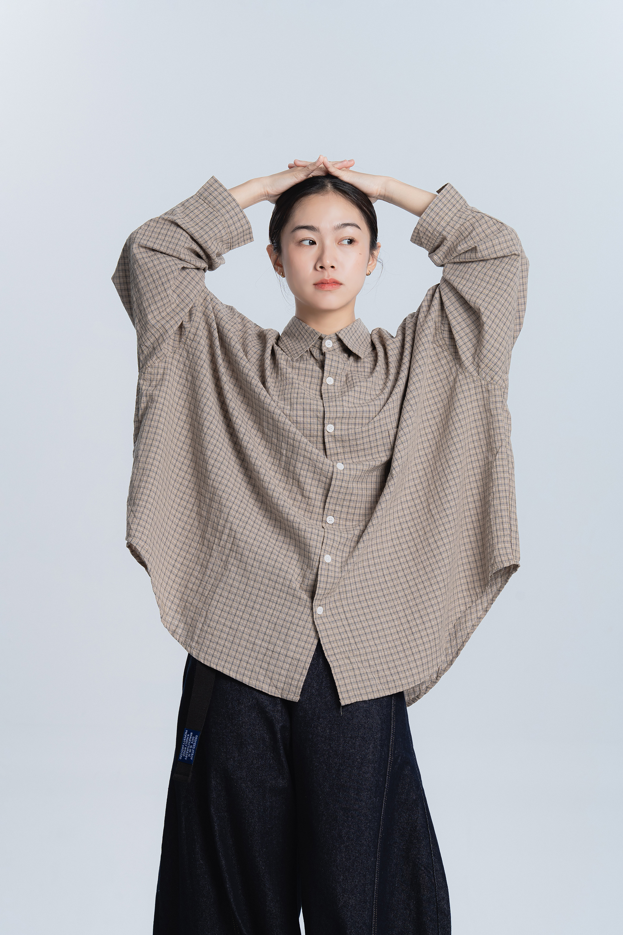 寬鬆大版型格子襯衫 2色