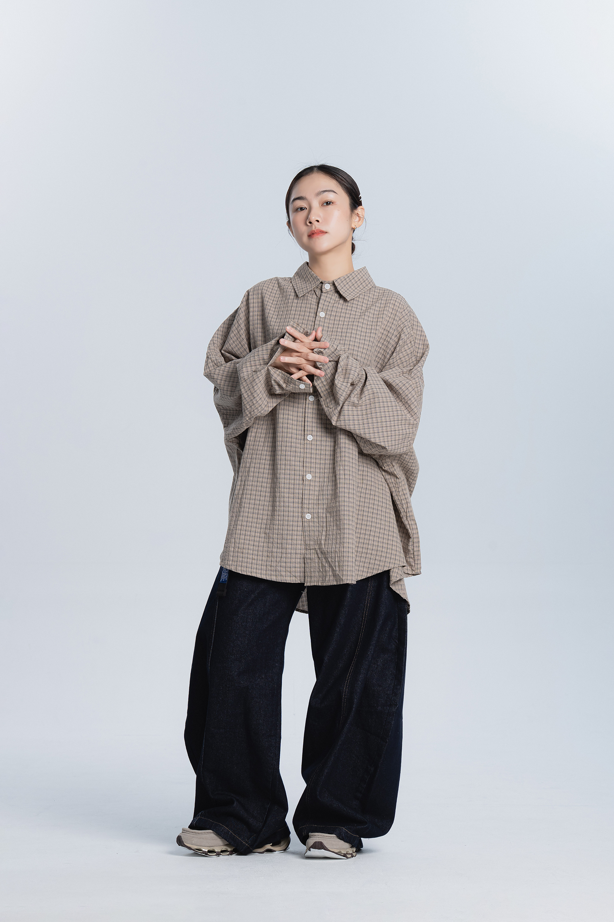 寬鬆大版型格子襯衫 2色