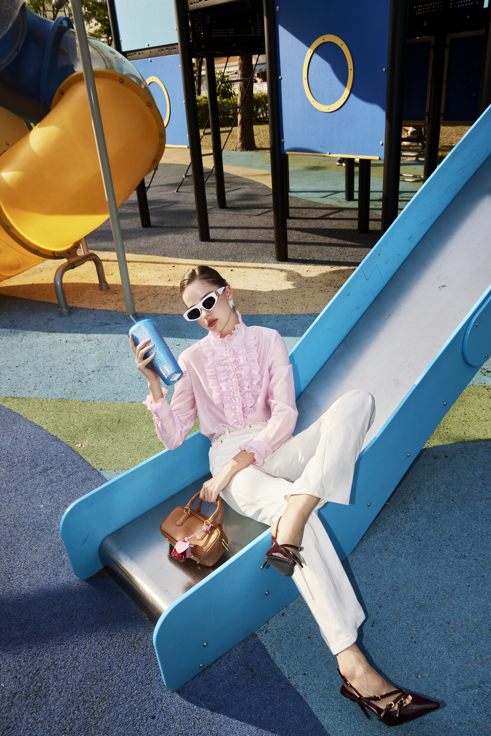 BE15020A1 巴黎浪漫玫瑰仕女多層荷葉領襯衫