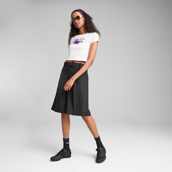 PUMA 短T 流行系列 MOTO 白 賽車 寶貝 短版 上衣 女 63150202