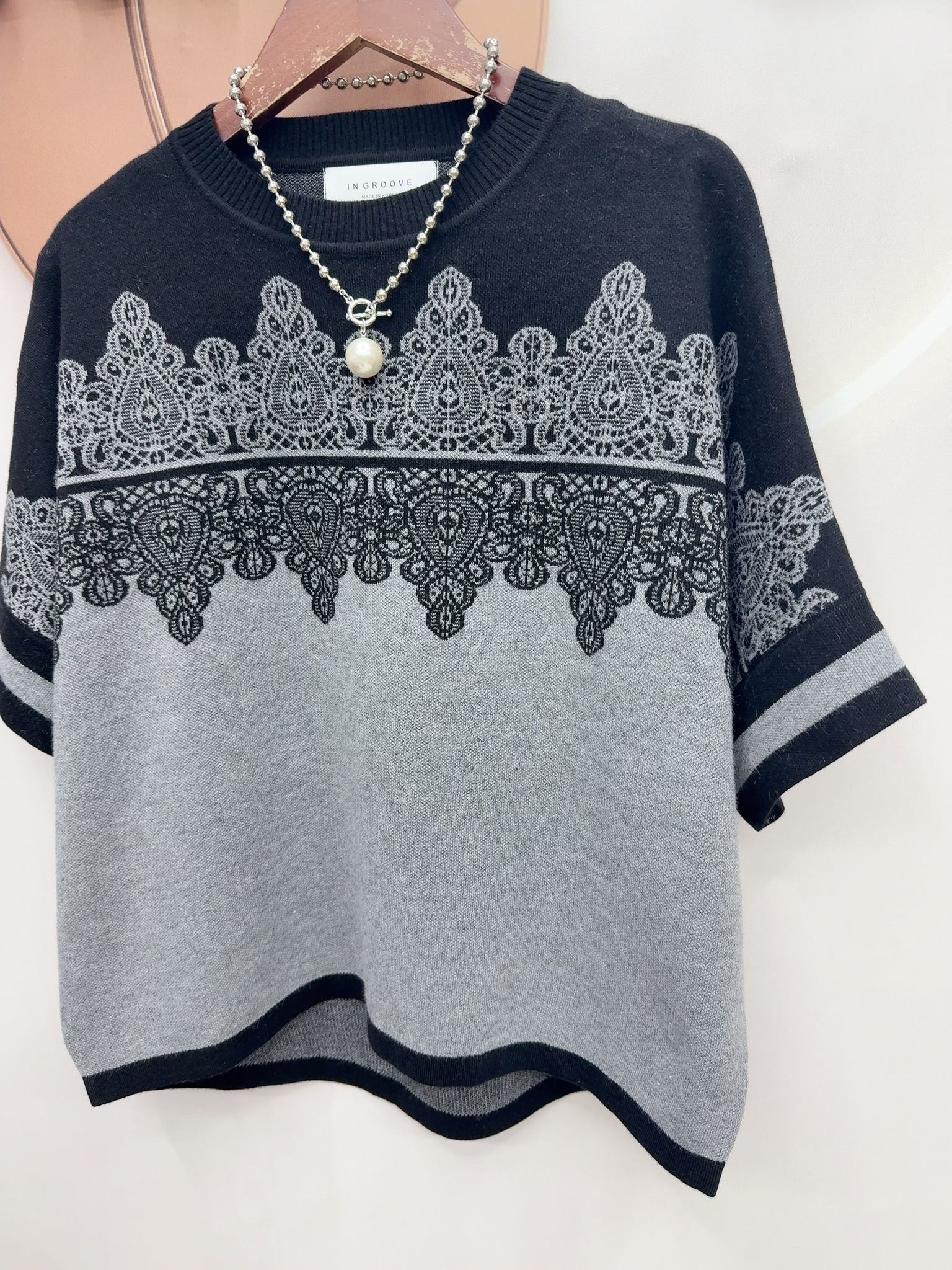 韓國高質民族花針織top~116A