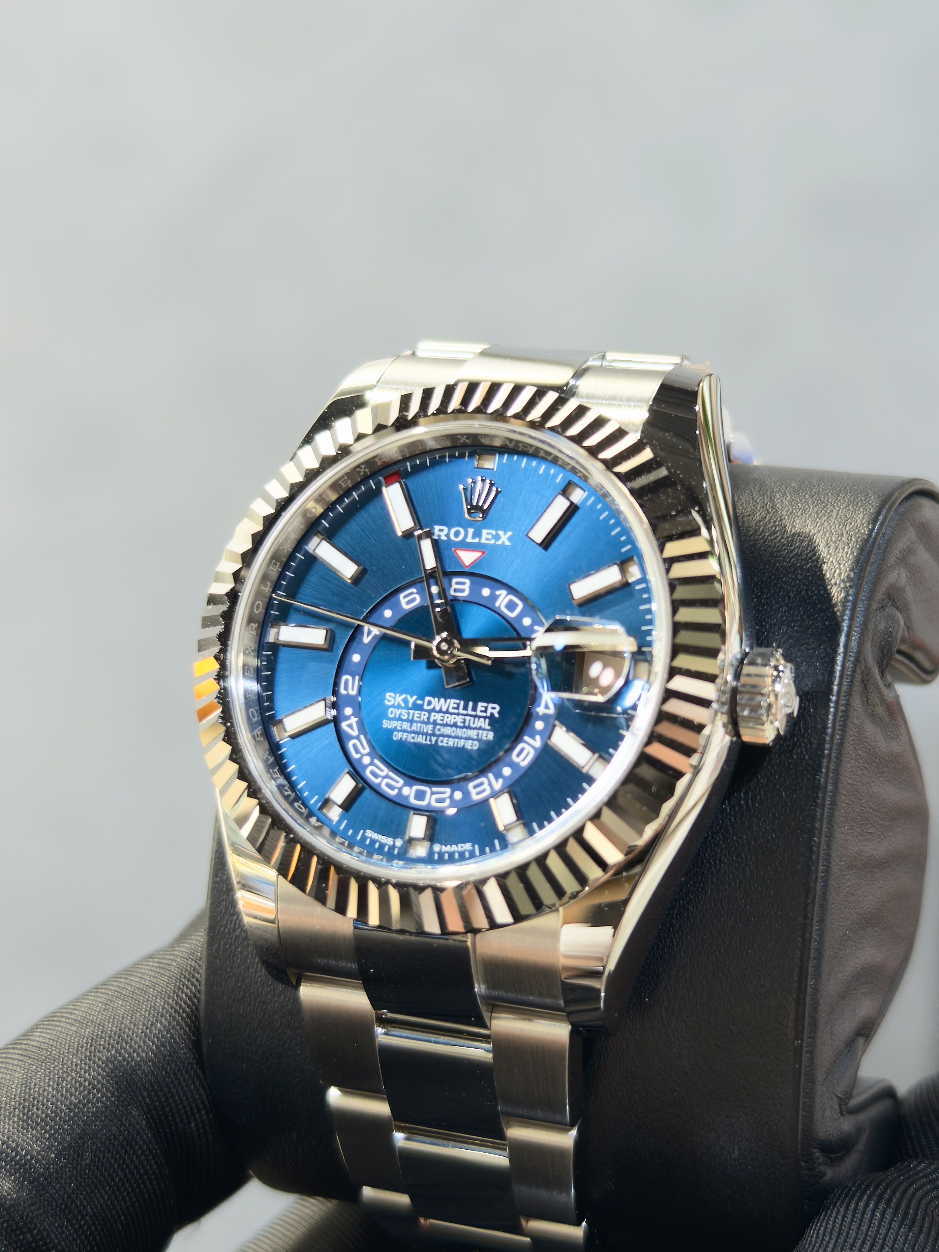 BRAND NEW ROLEX 336934 SKY DWELLER WHITE GOLD STEEL BLUE GMT DATE OYSTER STEEL 42mm