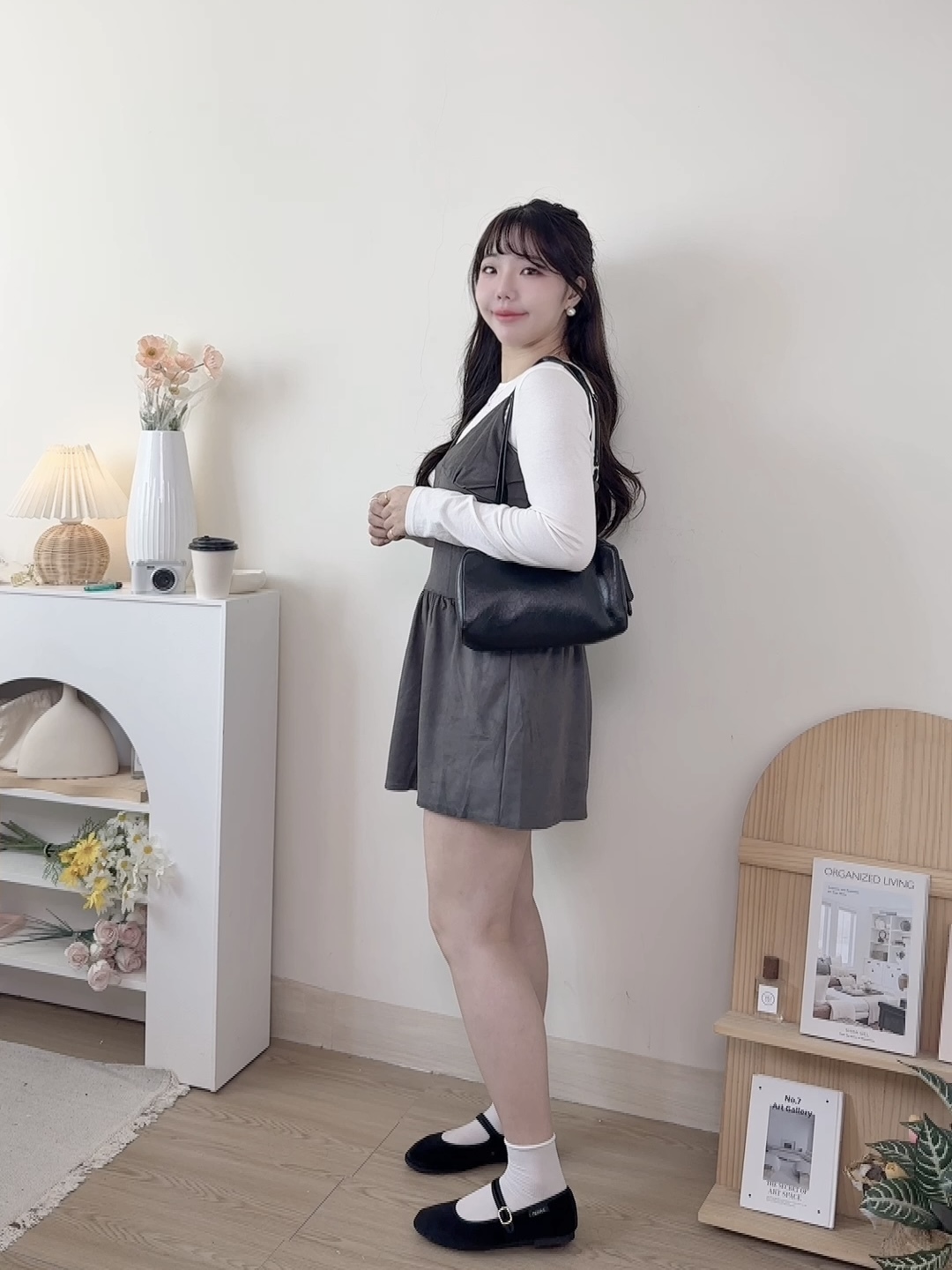 牛皮絨吊帶裙3色