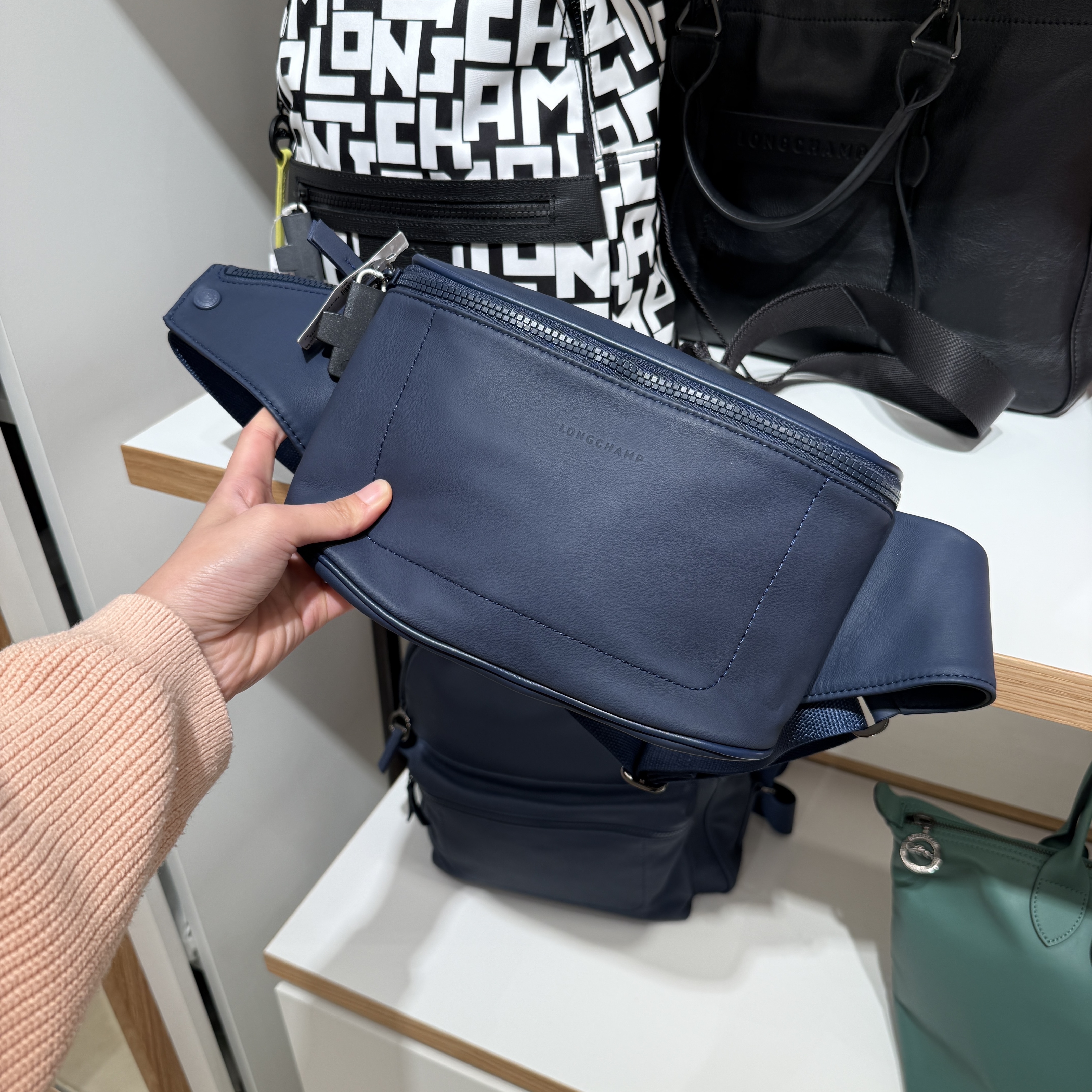 Longchamp Nylon belt bag Navy 20002