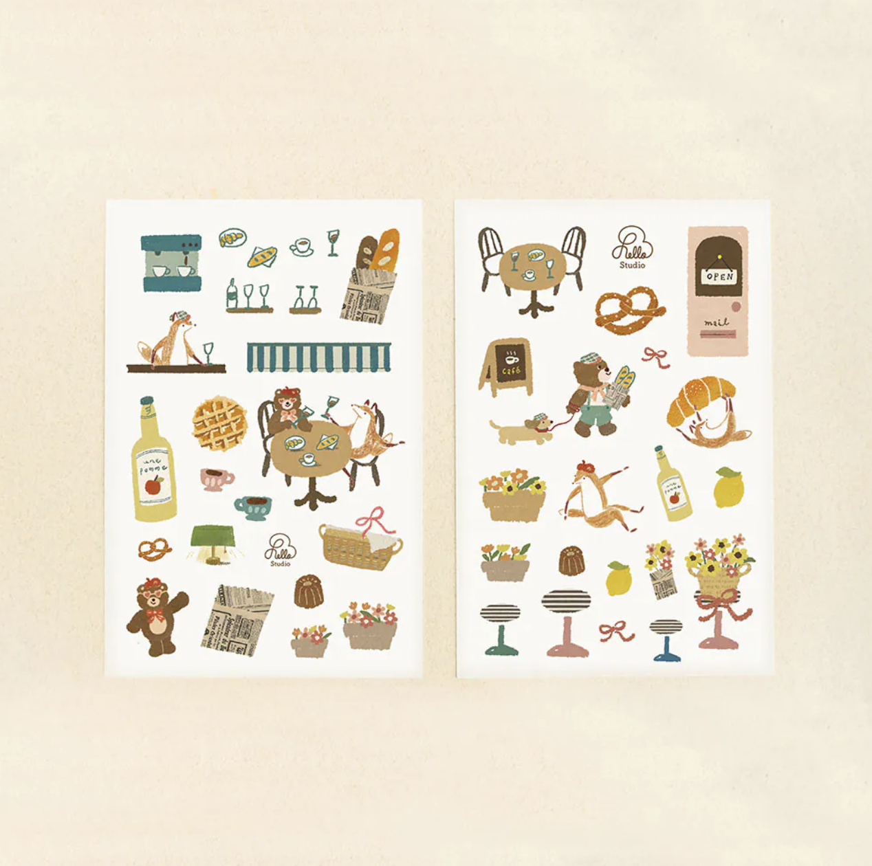 你好工作室｜歐洲小鎮 轉印貼紙 一組兩入