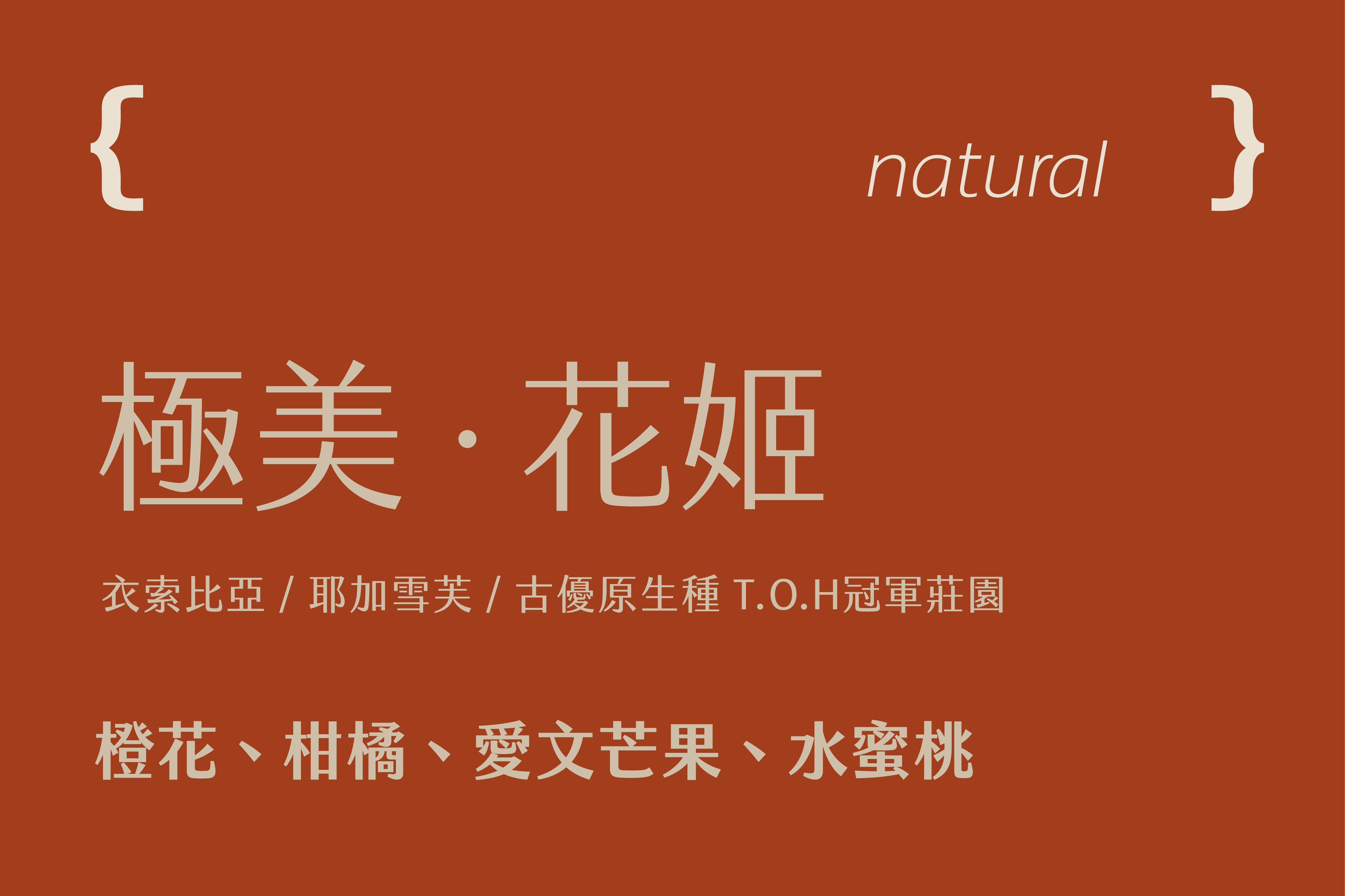 衣索比亞 耶加雪芙 T.O.H冠軍莊園  極美 ‧ 花姬 (200g)