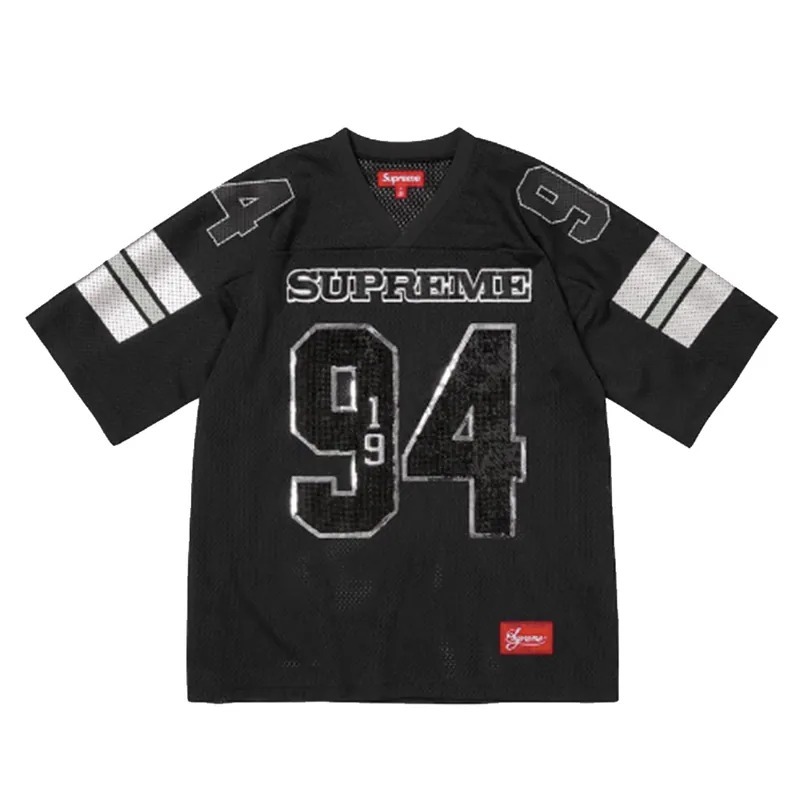 2025AW SUPREME Sequin Football Jersey 亮片 Y2K 足球衫 球衣 現貨