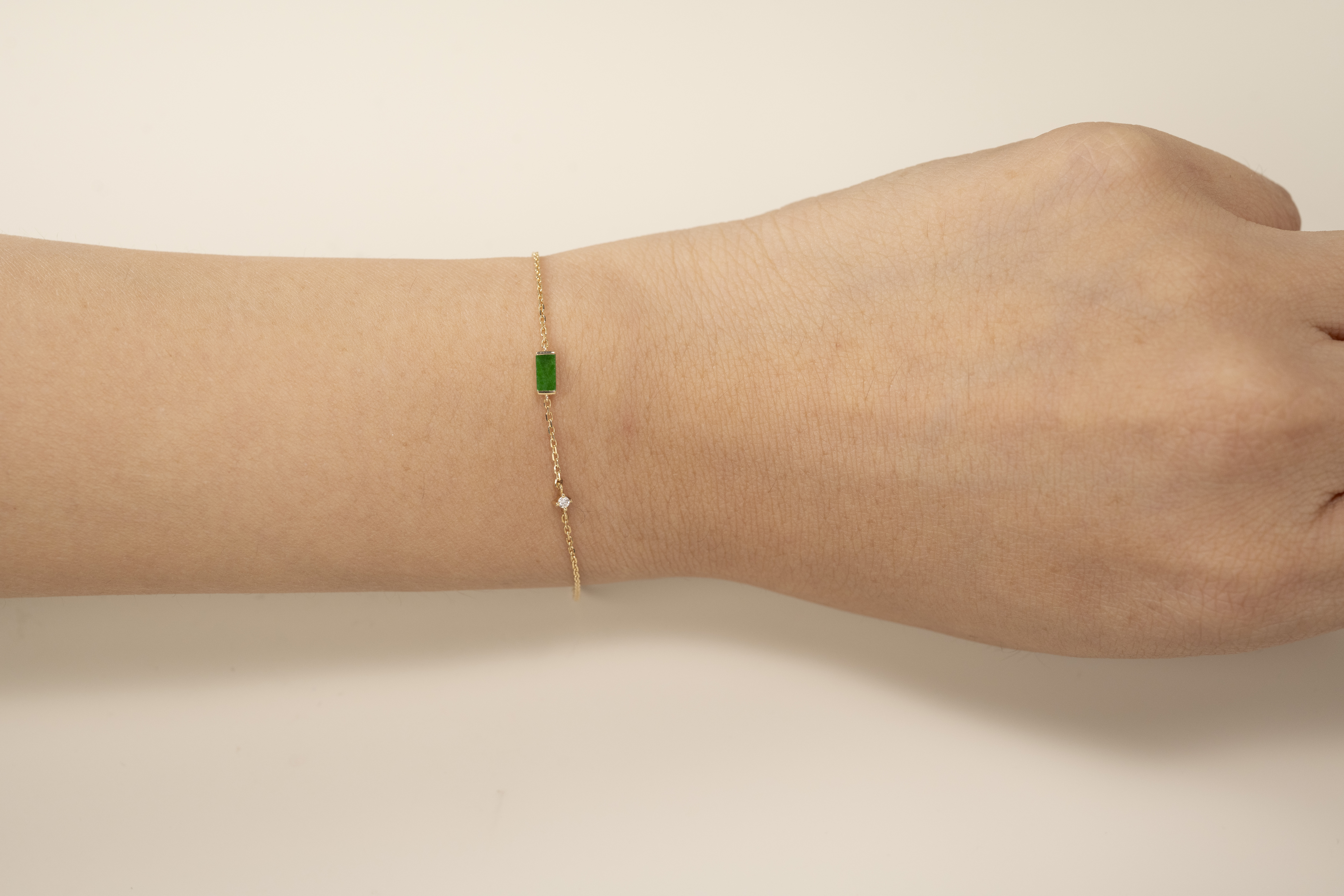 18K Natural Jade Diamond Bracelet