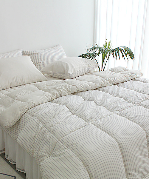 韓國棉被 New York雙面素面直條-聚脂纖維Polyester（四季被）