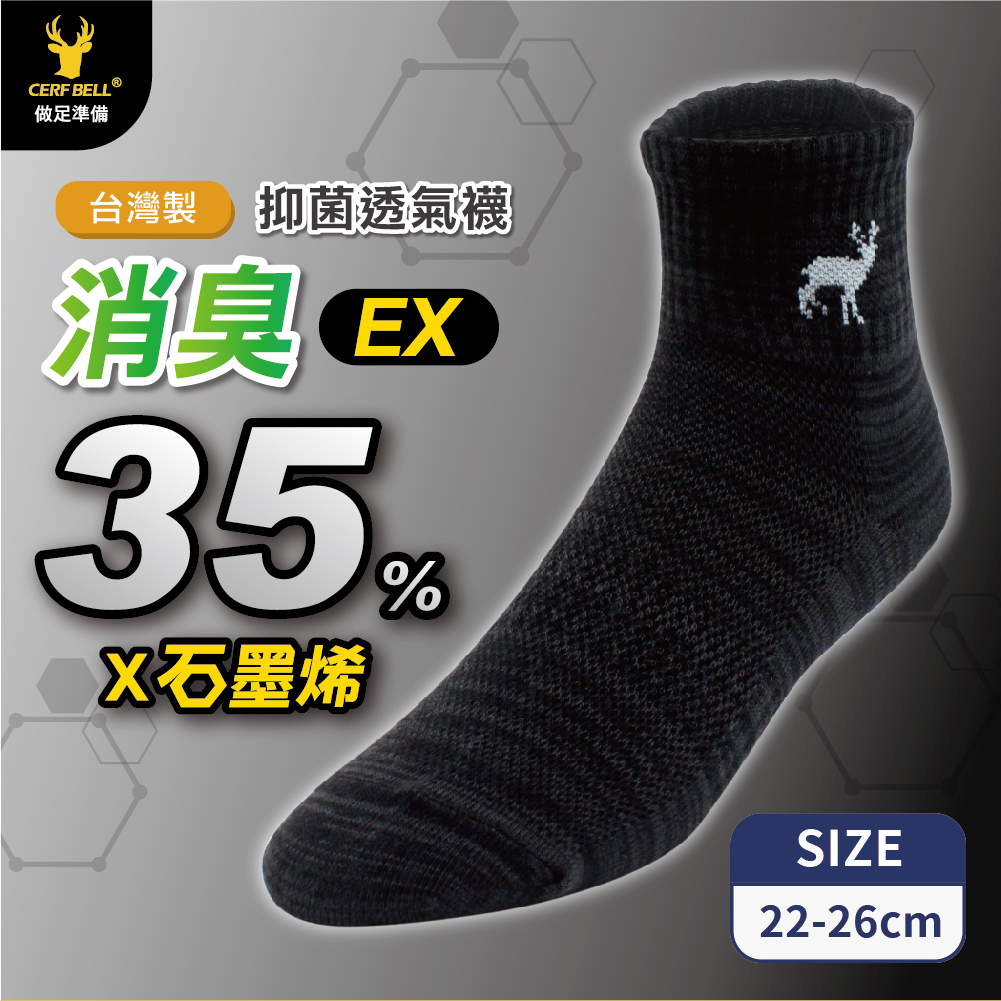 【肌柔】台灣製「7A抗菌」石墨烯緹花消臭透氣襪丨P1298