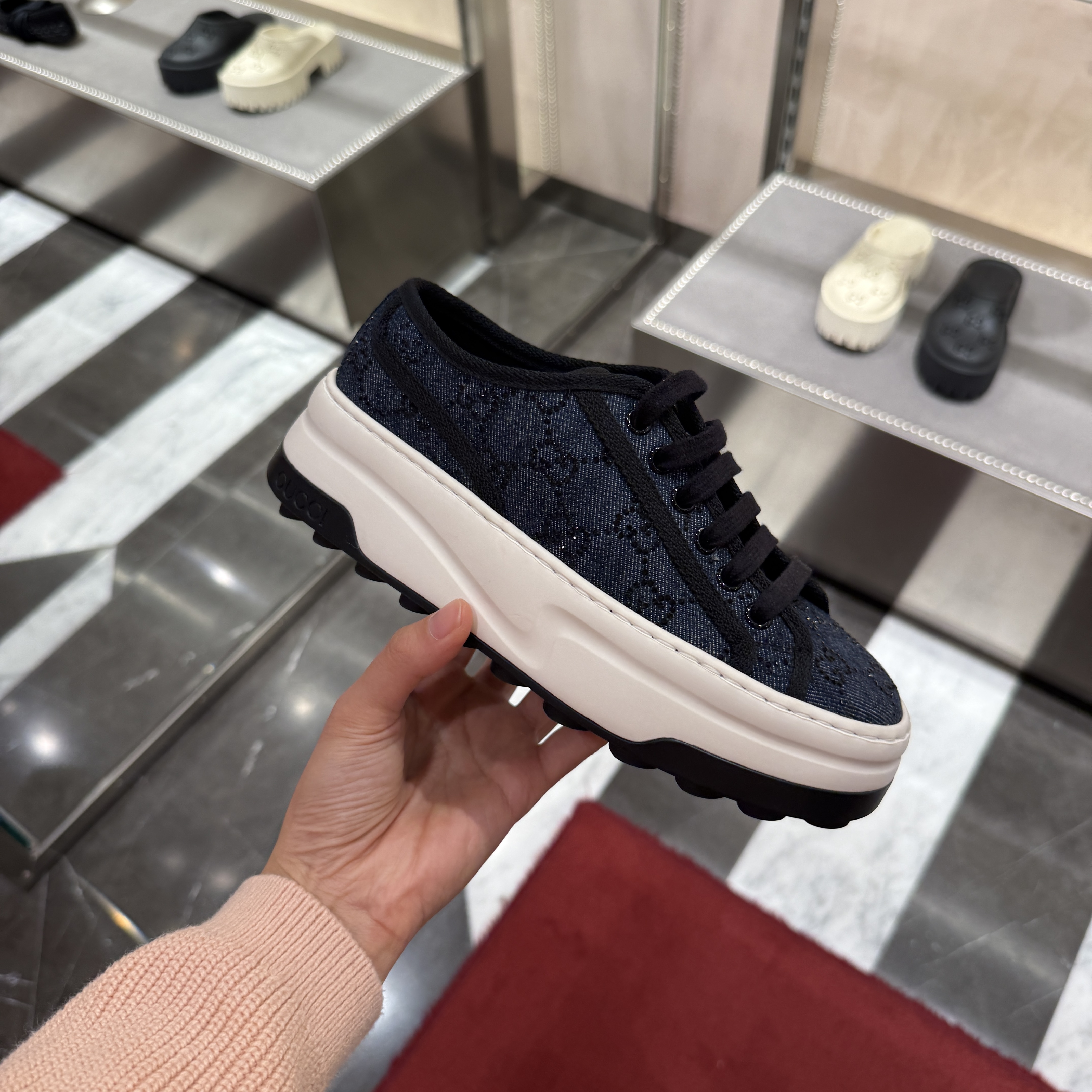 Gucci GG Denim canvas sneakers Dark navy 772879