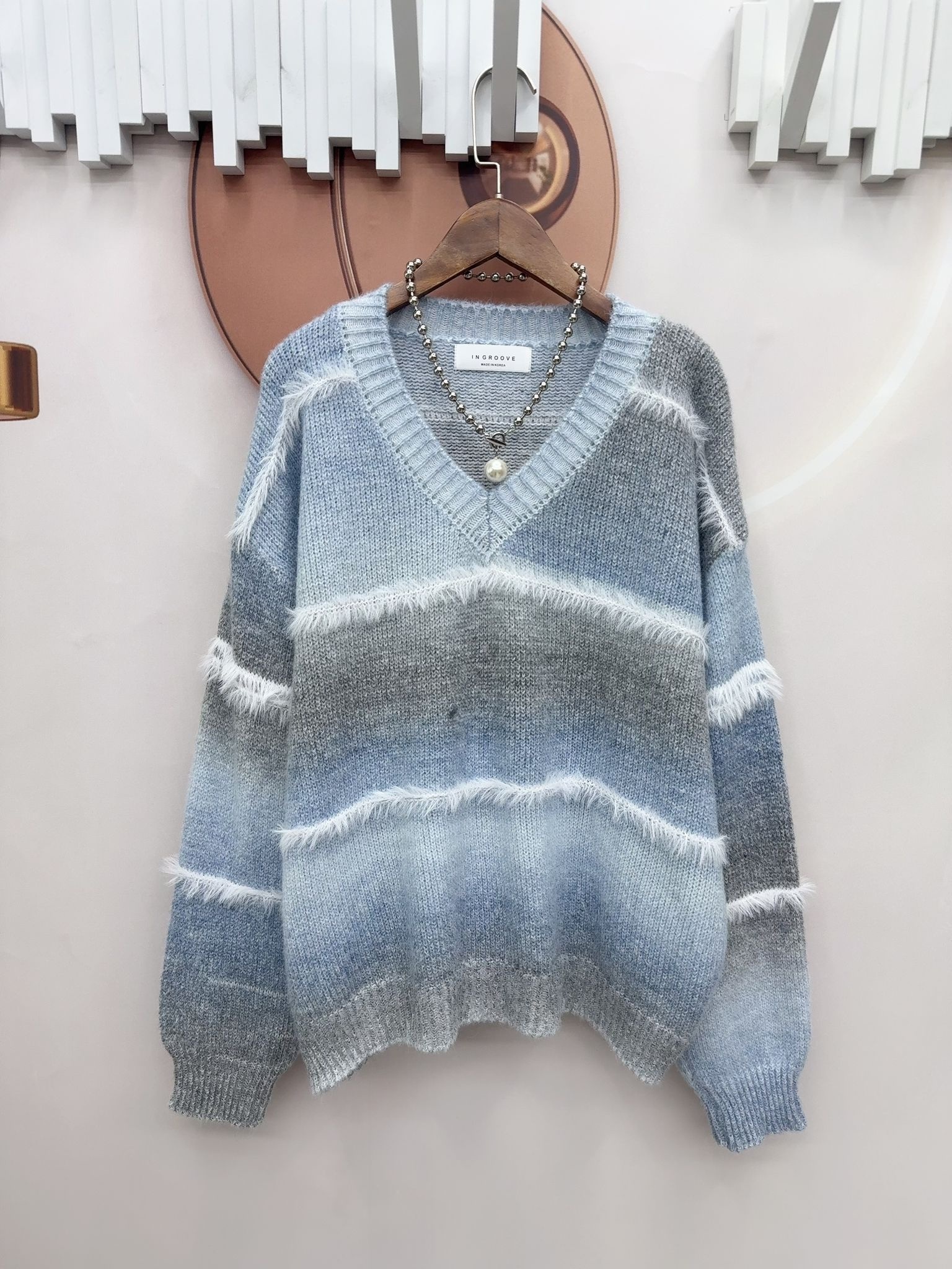 韓國高質彩色V領針織～116W