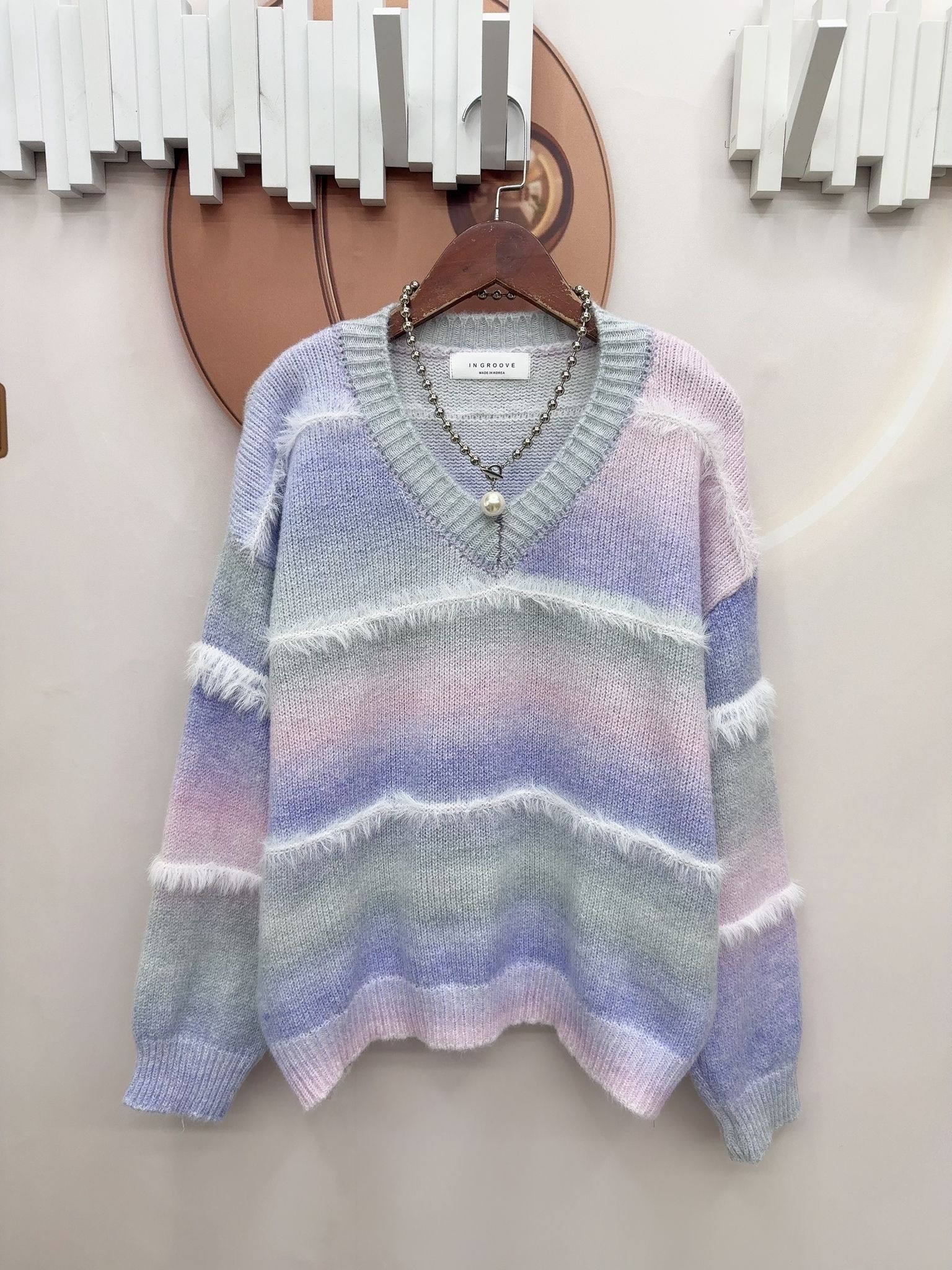 韓國高質彩色V領針織～116W