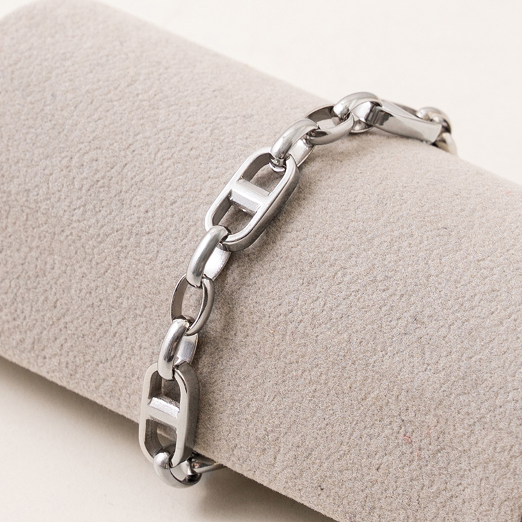 miramira扣圈｜單層方形扣環手環/鍊C0475-銀40911