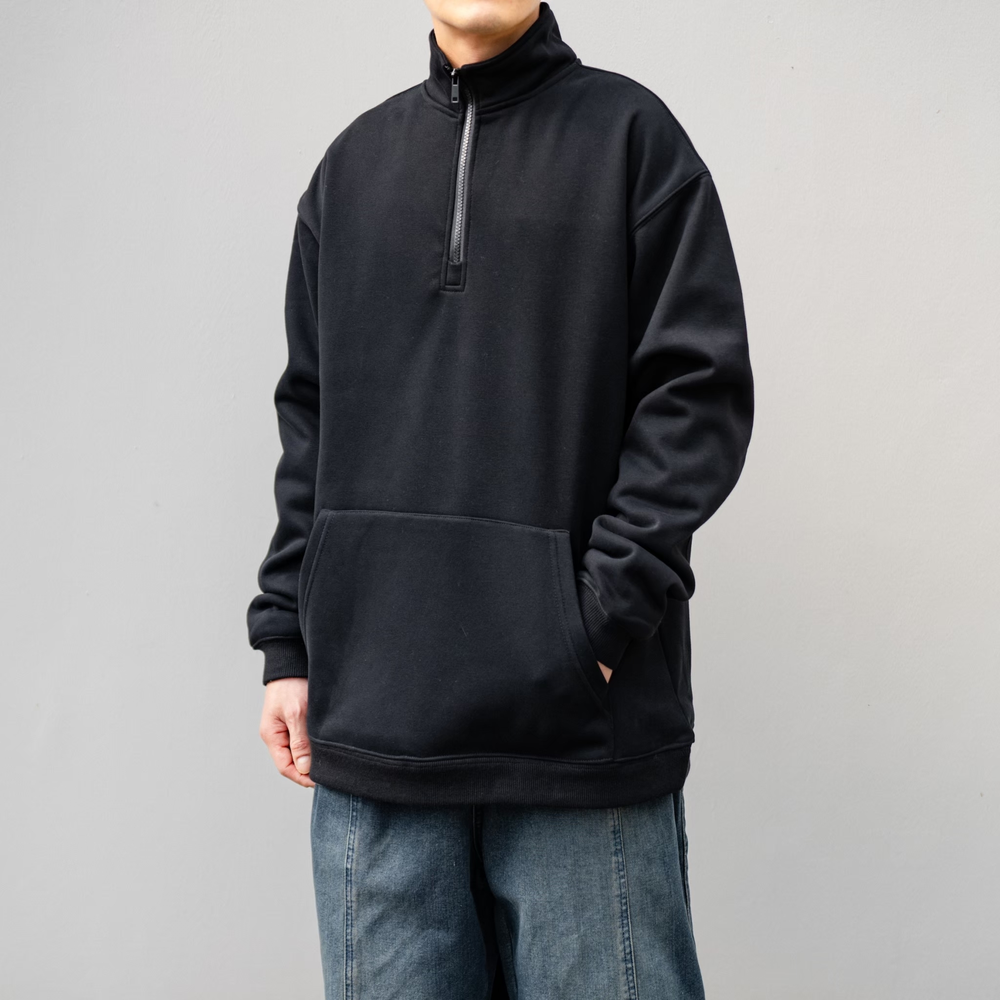 SBG 寶寶絨拉鍊小高領長T【SB0536】