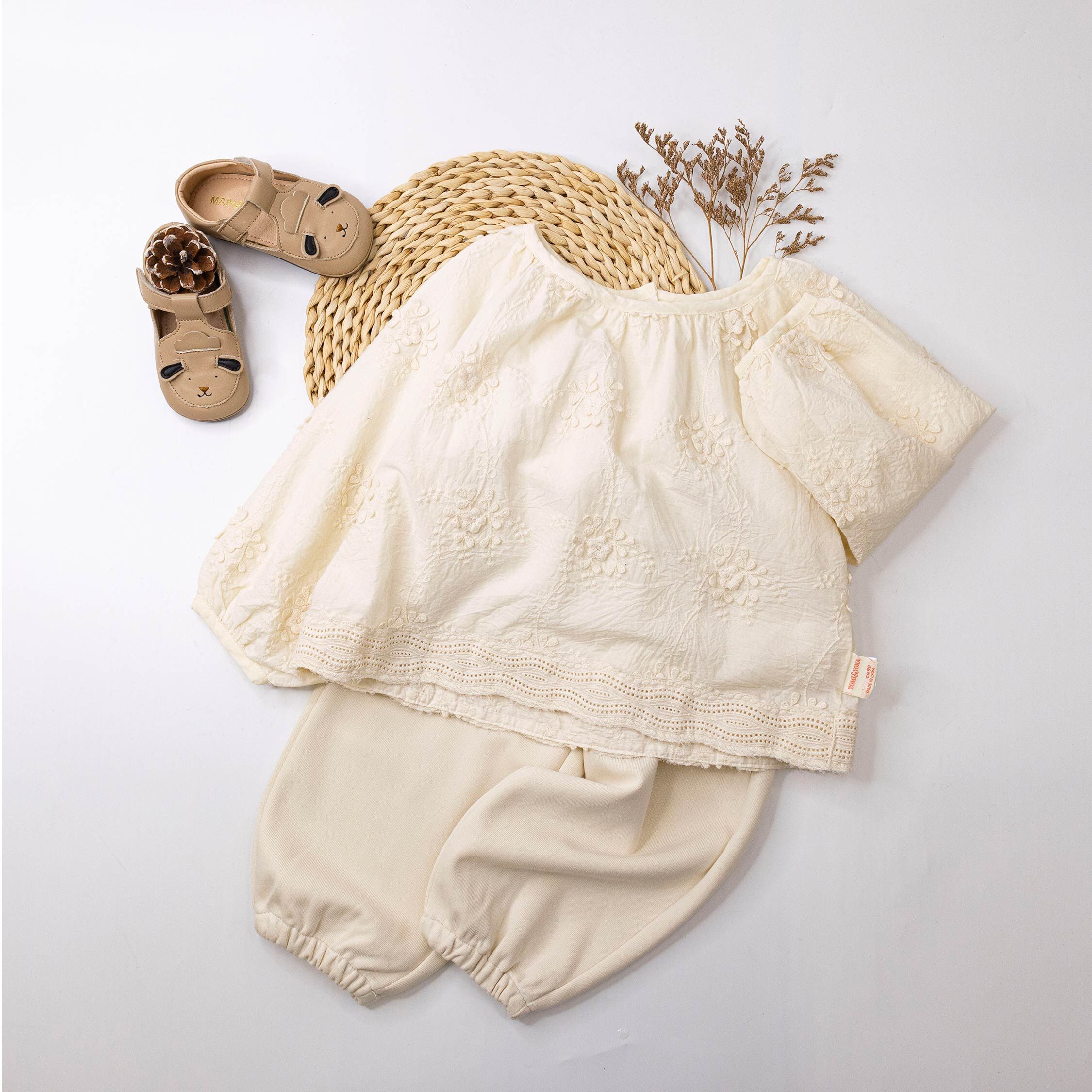 【H45455】歐式繡花設計棉質上衣