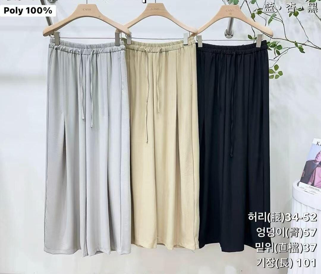 CA5109 全橡筋束繩垂感長褲
