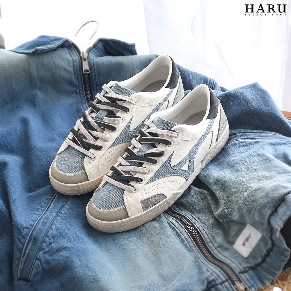 MIZUNO 美津濃 CT Club 雙鞋帶 做舊 復古 髒髒鞋 牛仔藍 米白 復古 薄底鞋 休閒鞋 D1GH261002