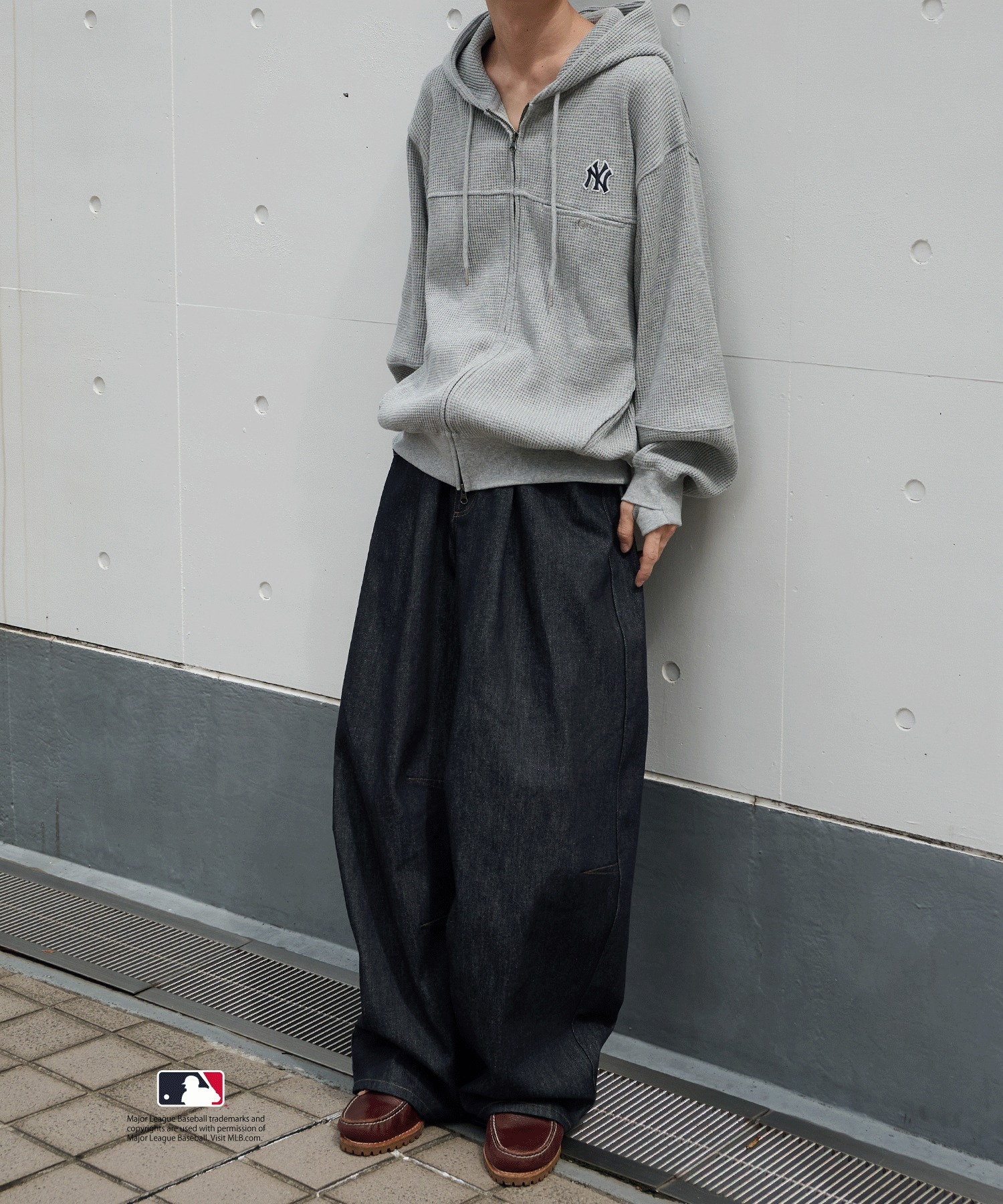 🇯🇵 Perushu X MLB 美國職棒大聯盟 牛仔褲 彎刀褲 寬褲 長褲 / 預購
