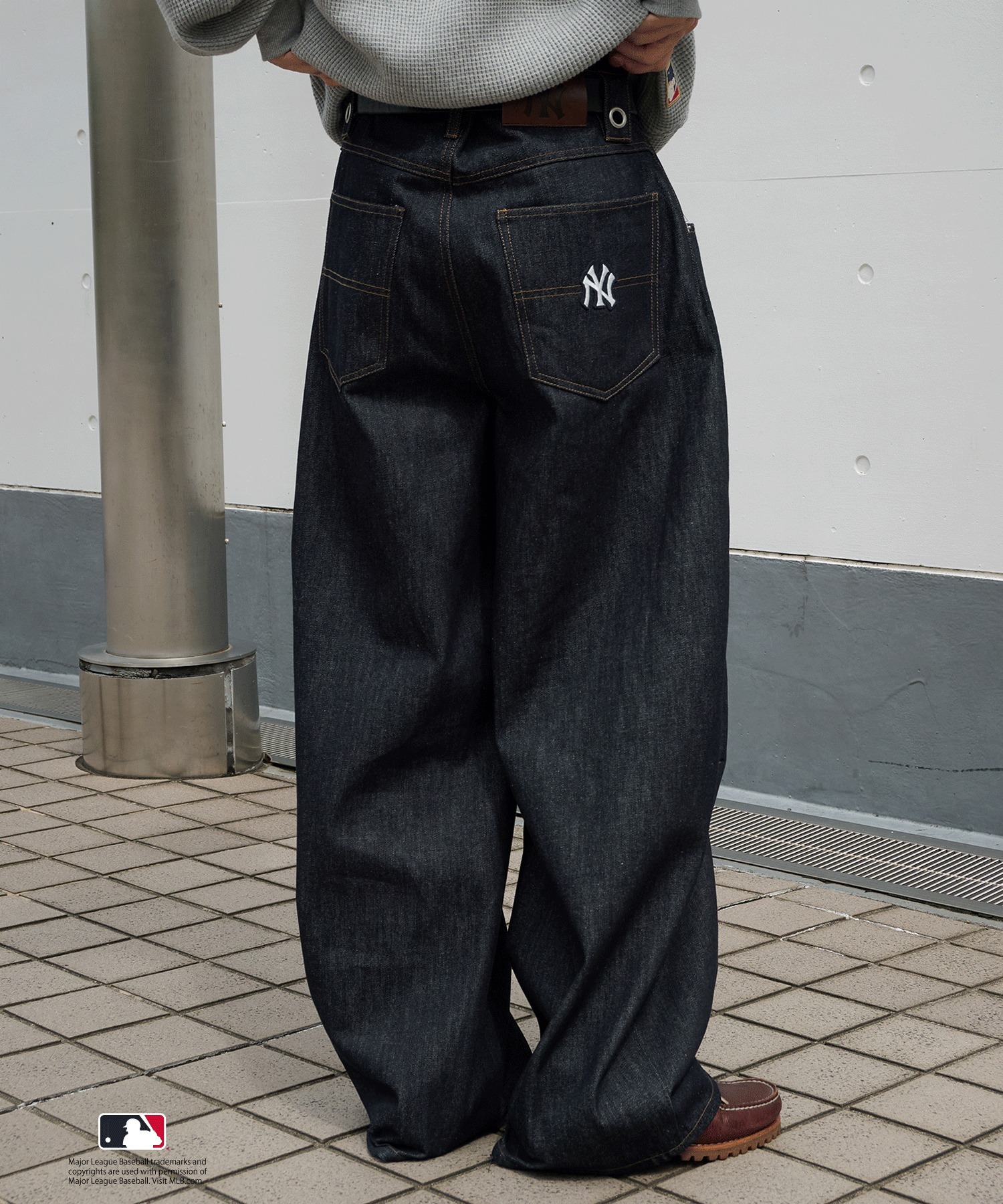 🇯🇵 Perushu X MLB 美國職棒大聯盟 牛仔褲 彎刀褲 寬褲 長褲 / 預購