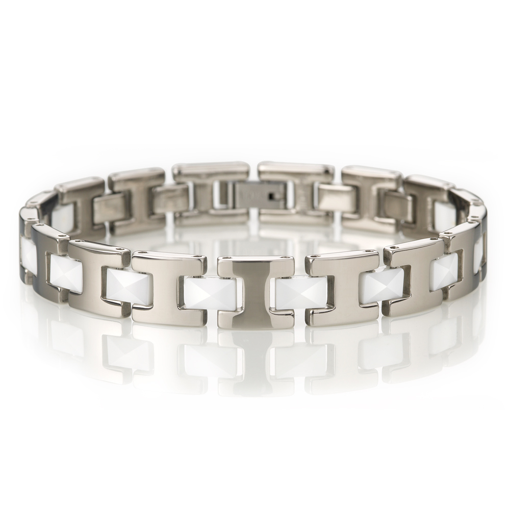 MASSA-G DECO系列【永恆印記】白色陶瓷純鈦手環