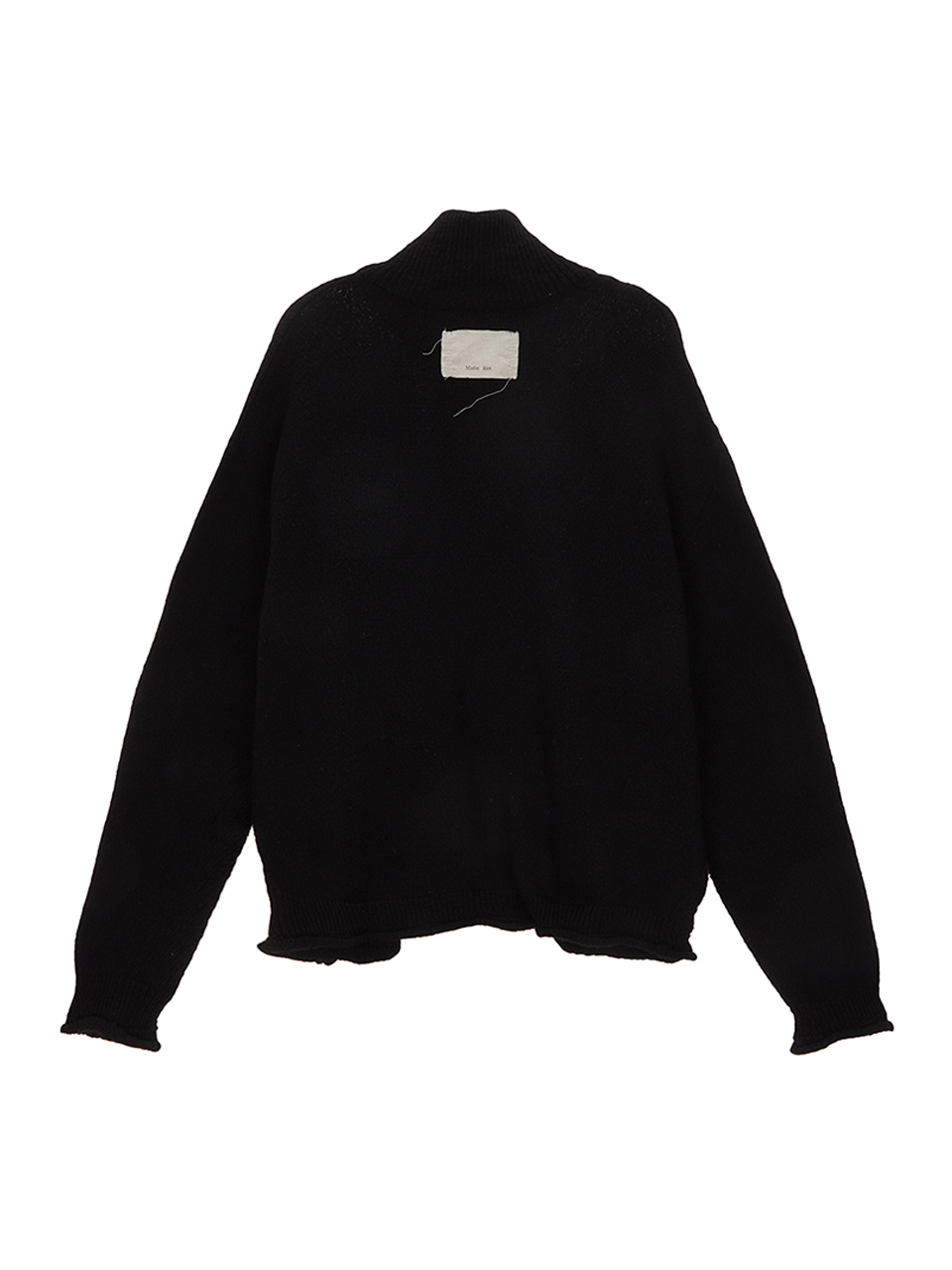 MATIN KIM刺繡針織拉鍊外套 黑色