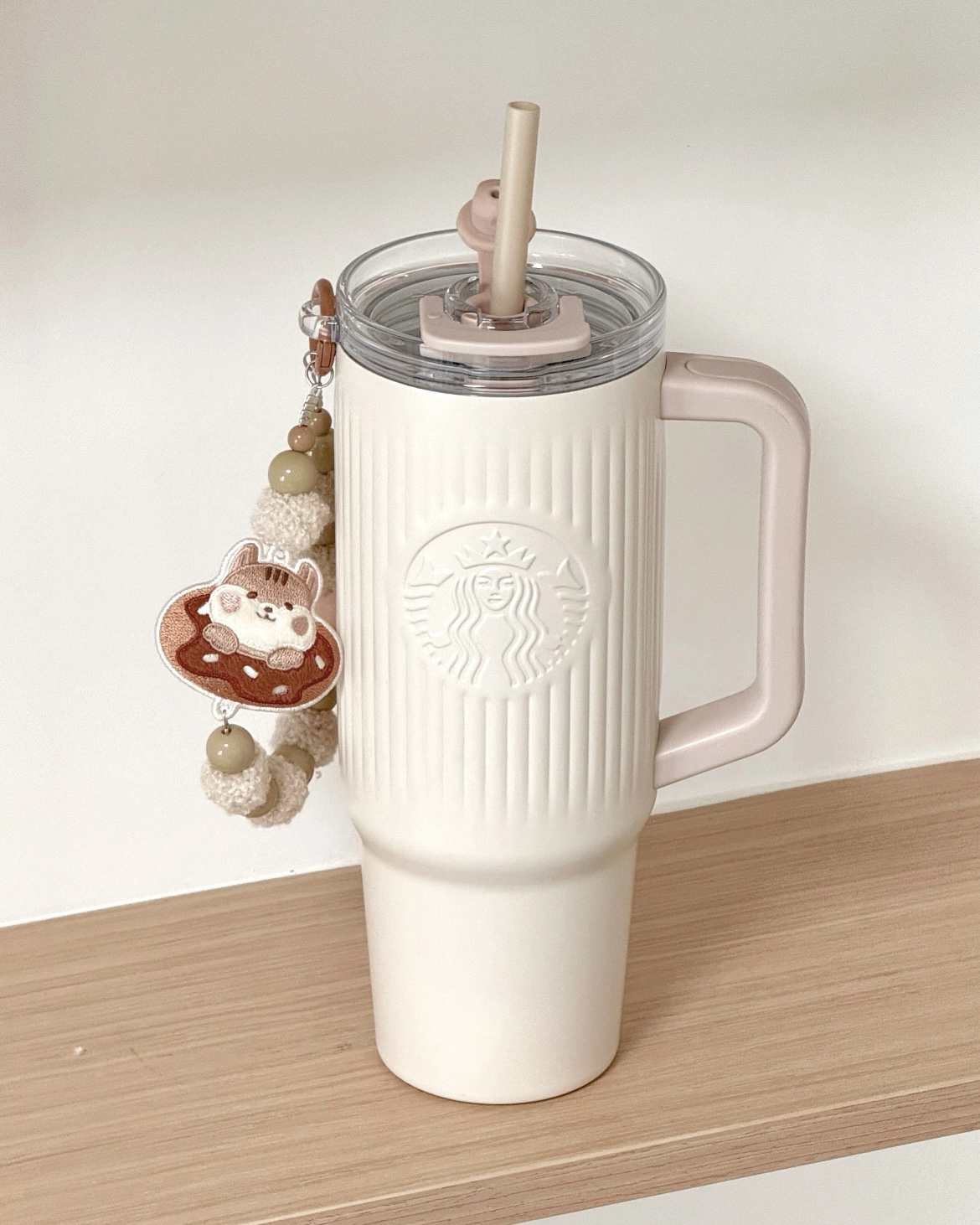 Starbucks 星巴克 小熊甜品屋系列 淺粉棕色 吸管杯 雙飲杯 環保杯 910ml