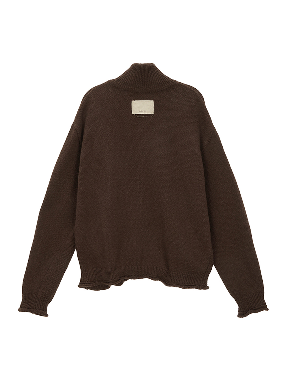 MATIN KIM刺繡針織拉鍊外套 棕色