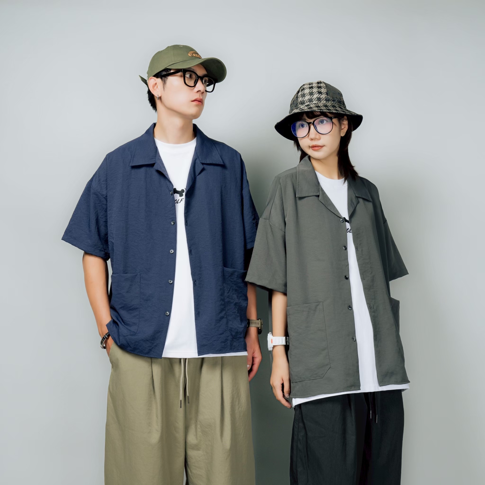 SBG 日系寬鬆口袋短袖襯衫【SB0154】