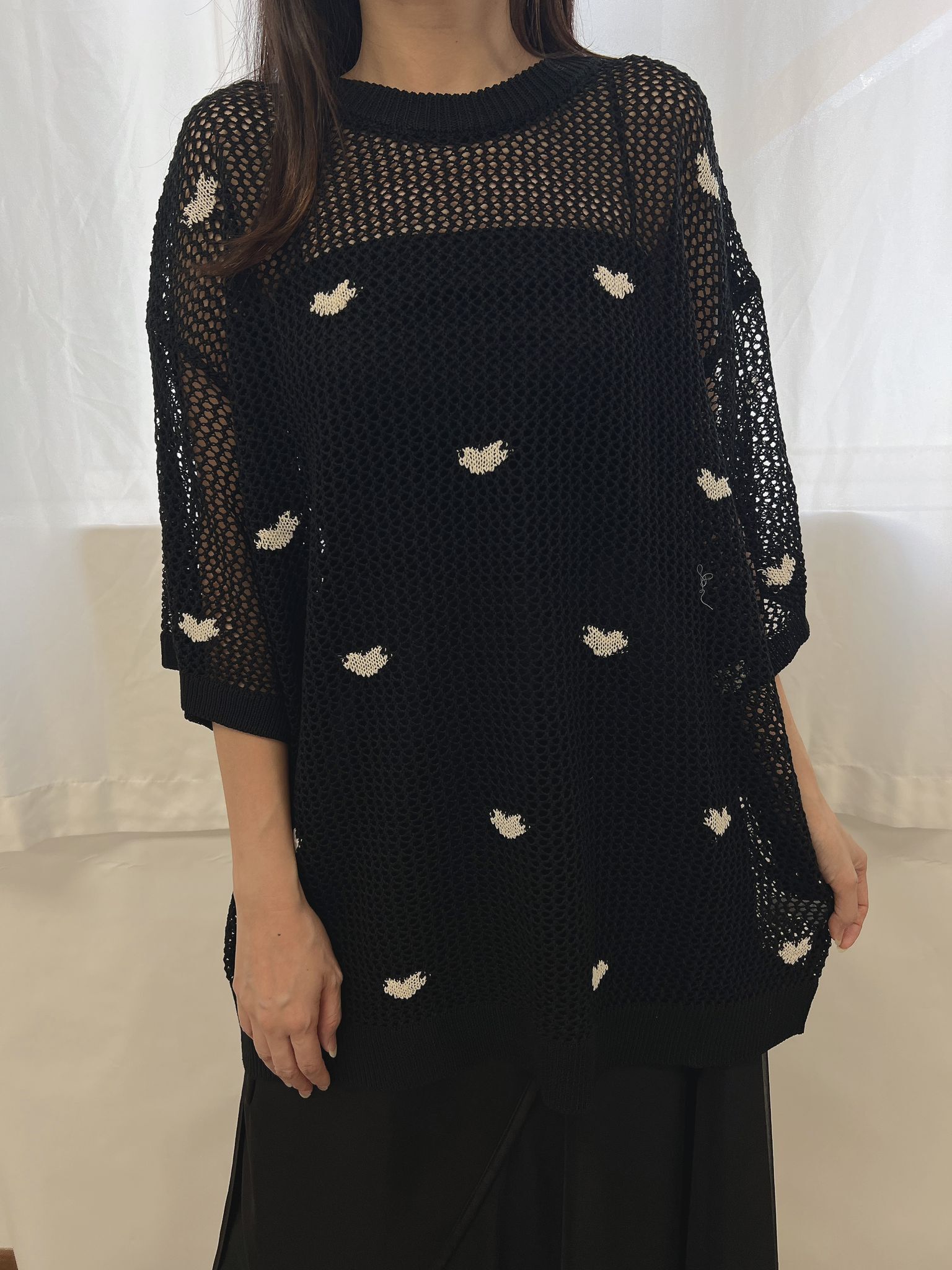 FY 心型網眼針織衫