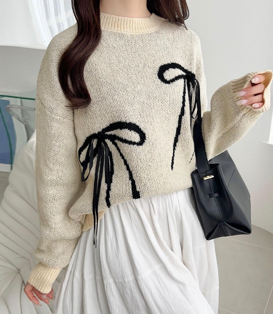 【預購】JN101707 mily bilet 蝴蝶結針織上衣