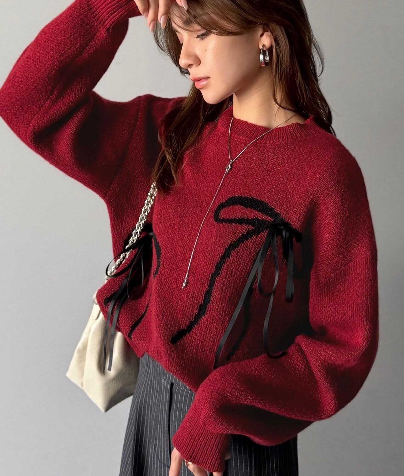 【預購】JN101707 mily bilet 蝴蝶結針織上衣