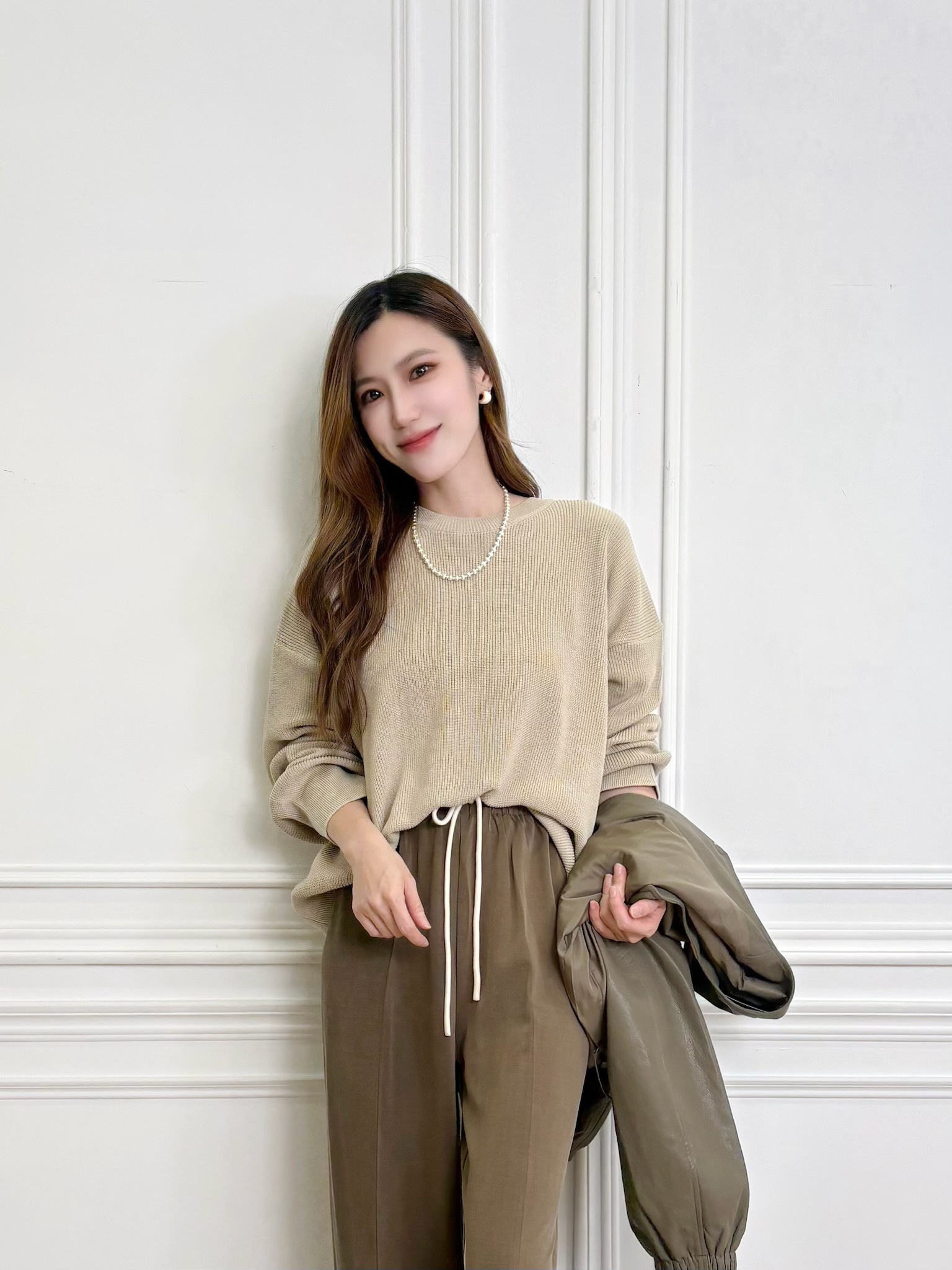 (入秋必備) 舒適鬆弛感針織上衣