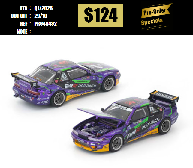 PO-$124 * POP RACE * 1:64 PANDEM S13 EVA RT TEST TYPE-01 [OD17/10]