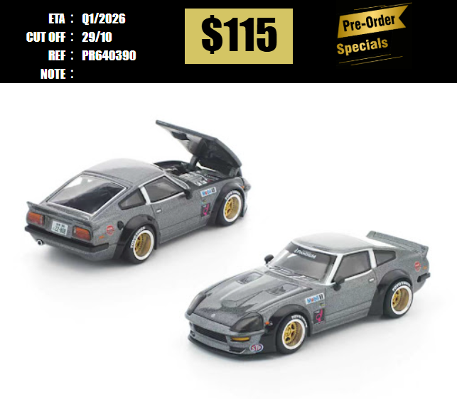 PO-$115 * POP RACE * 1:64 PANDEM 280ZX GUN METAL [OD17/10]