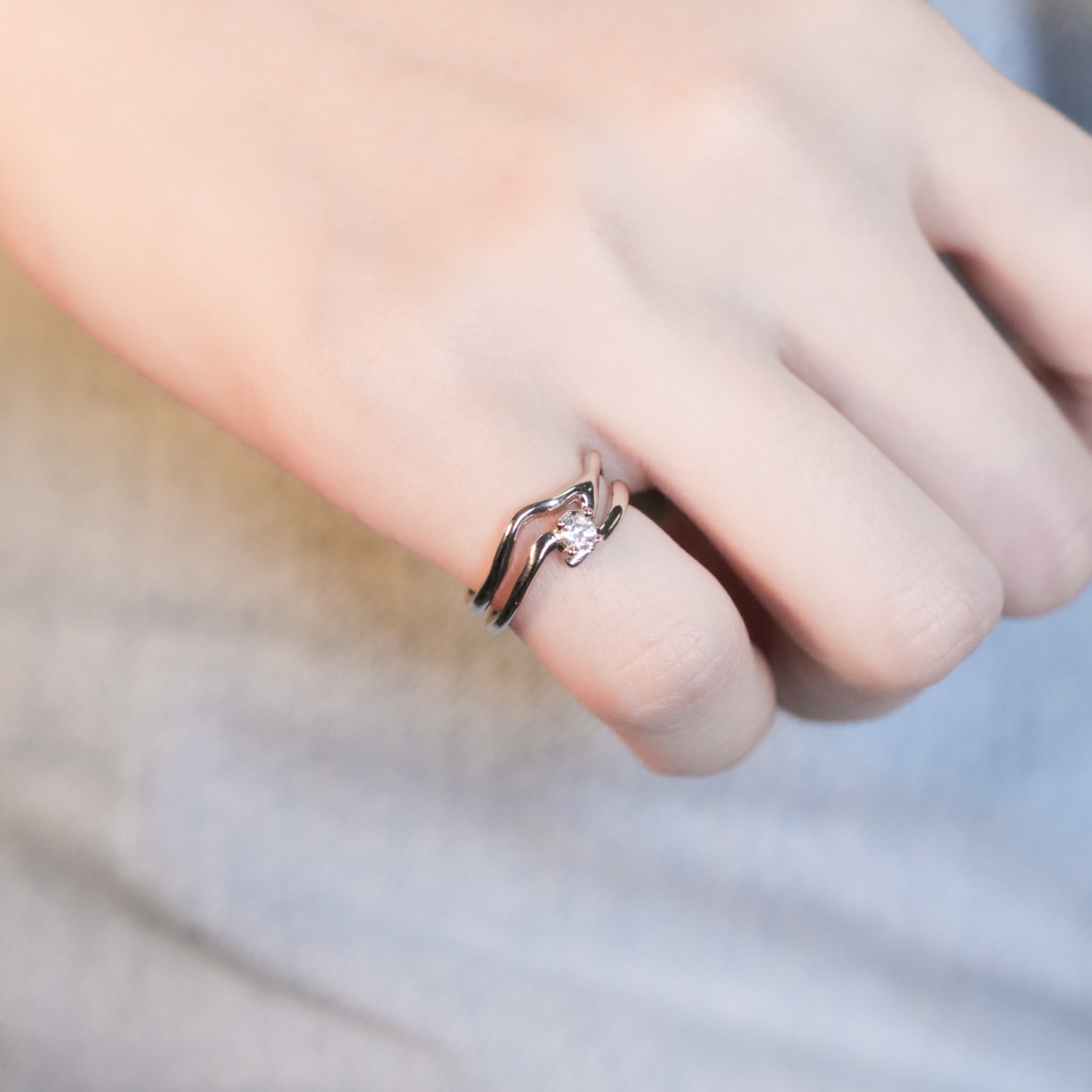 | 925純銀・白金 | 熔岩三層尾戒 | RI0956 |