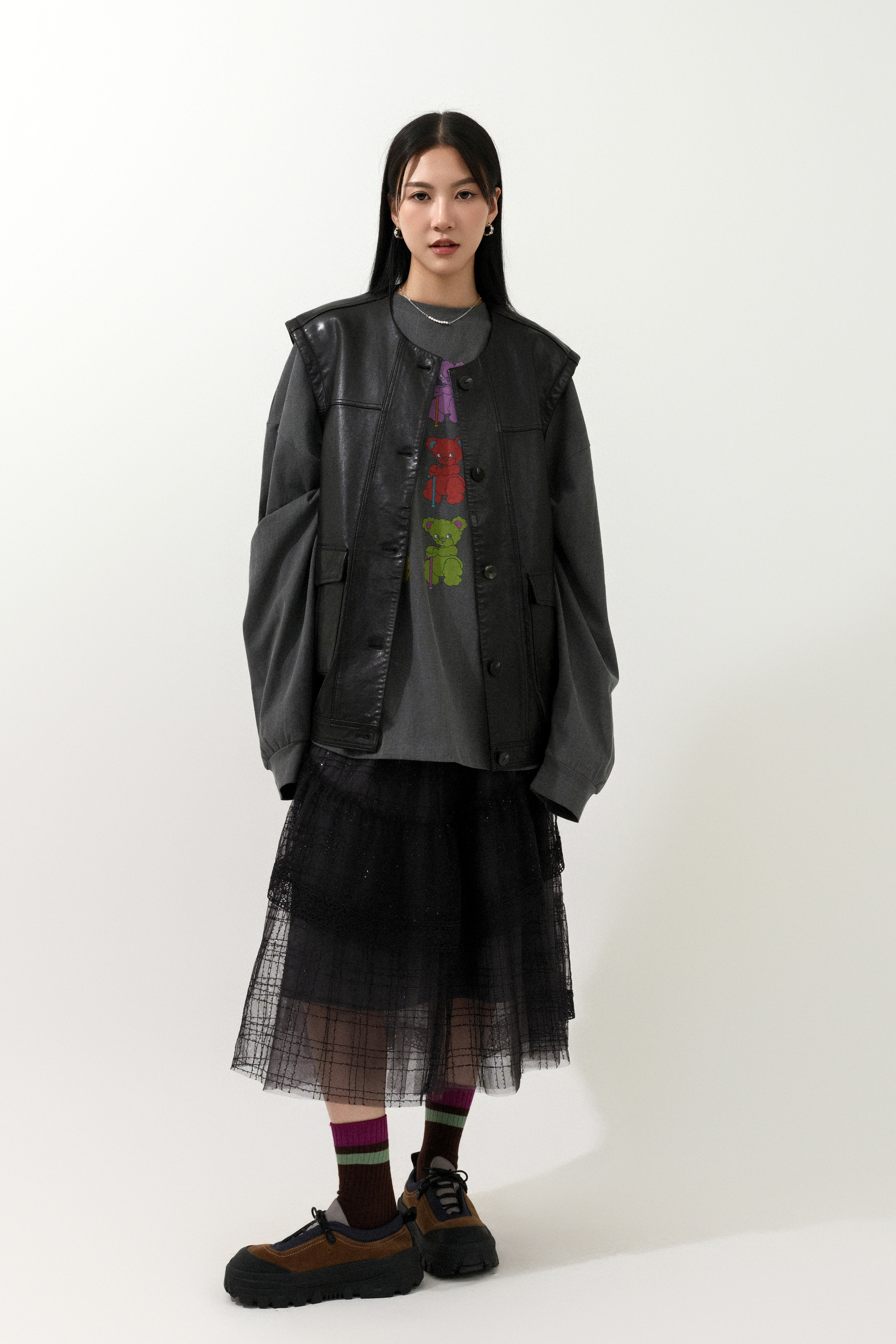 FW25_0131（真皮外套＋上衣＋半截裙）