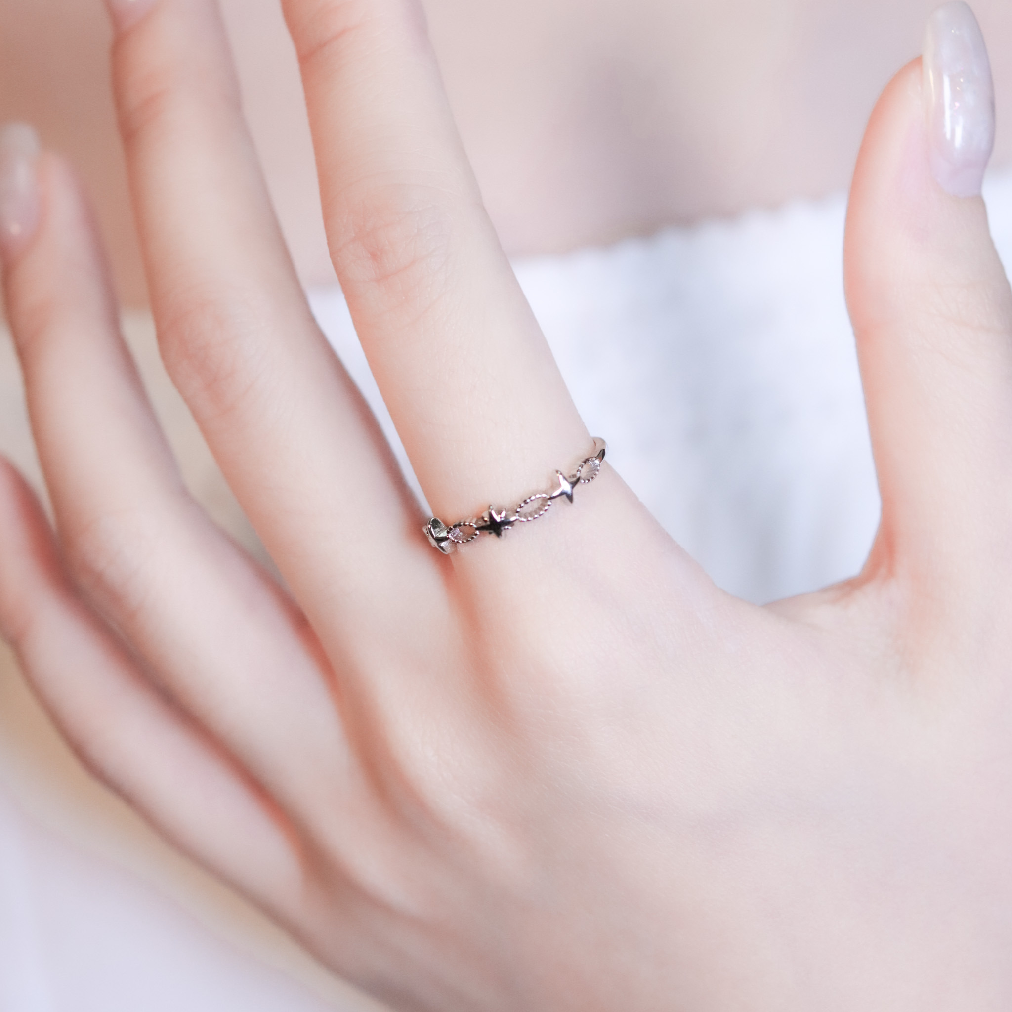 | 925純銀・白金 | 星晴心事戒指 | RI0952 |