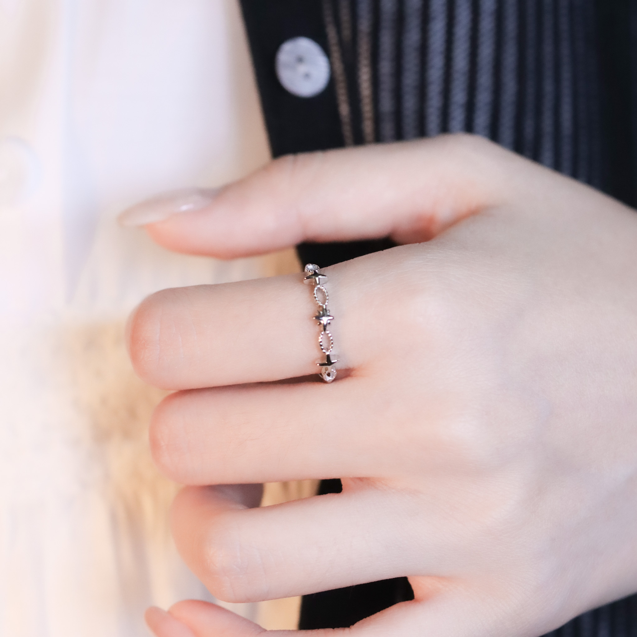 | 925純銀・白金 | 星晴心事戒指 | RI0952 |