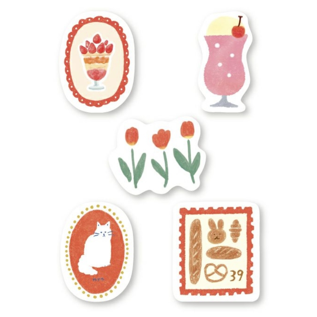 我們的日常 紅色主題 貼紙包｜古川紙工 日本