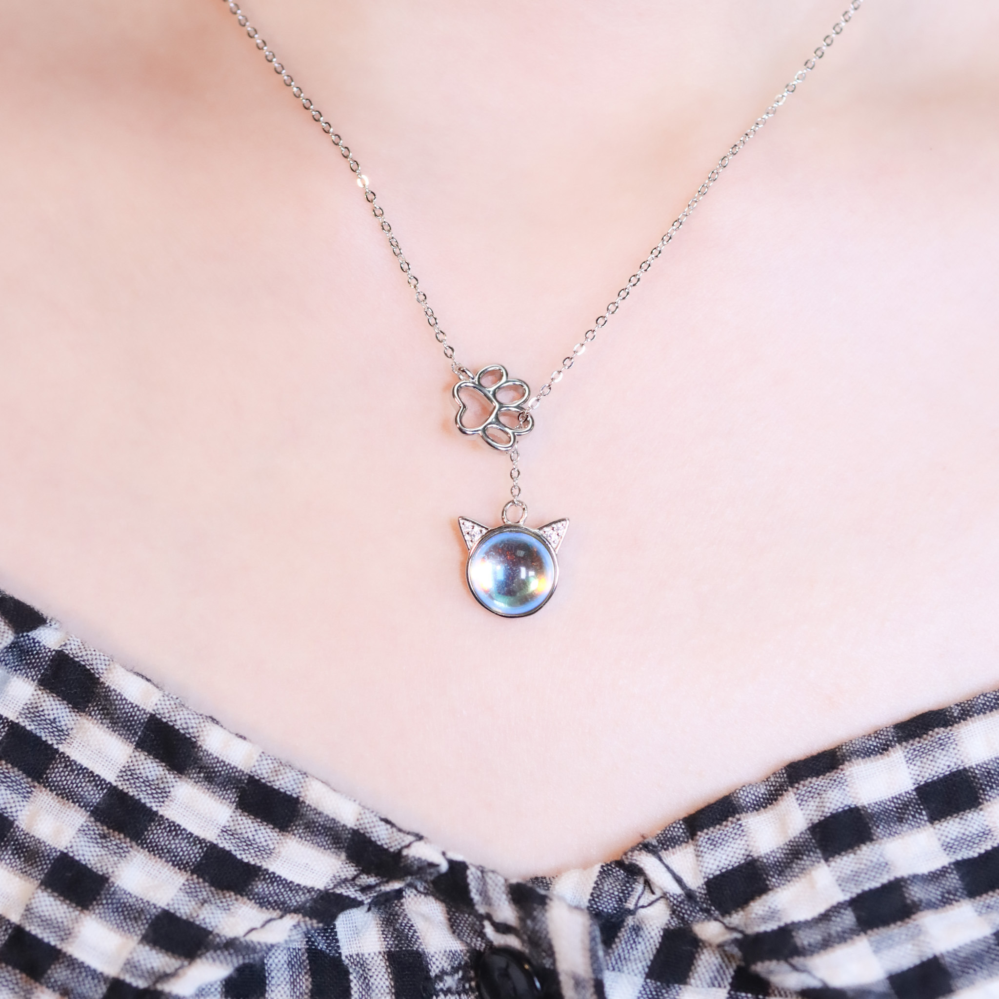 | 925純銀・ 琉璃 | 漫藍小肉球項鍊 | NE1467 |