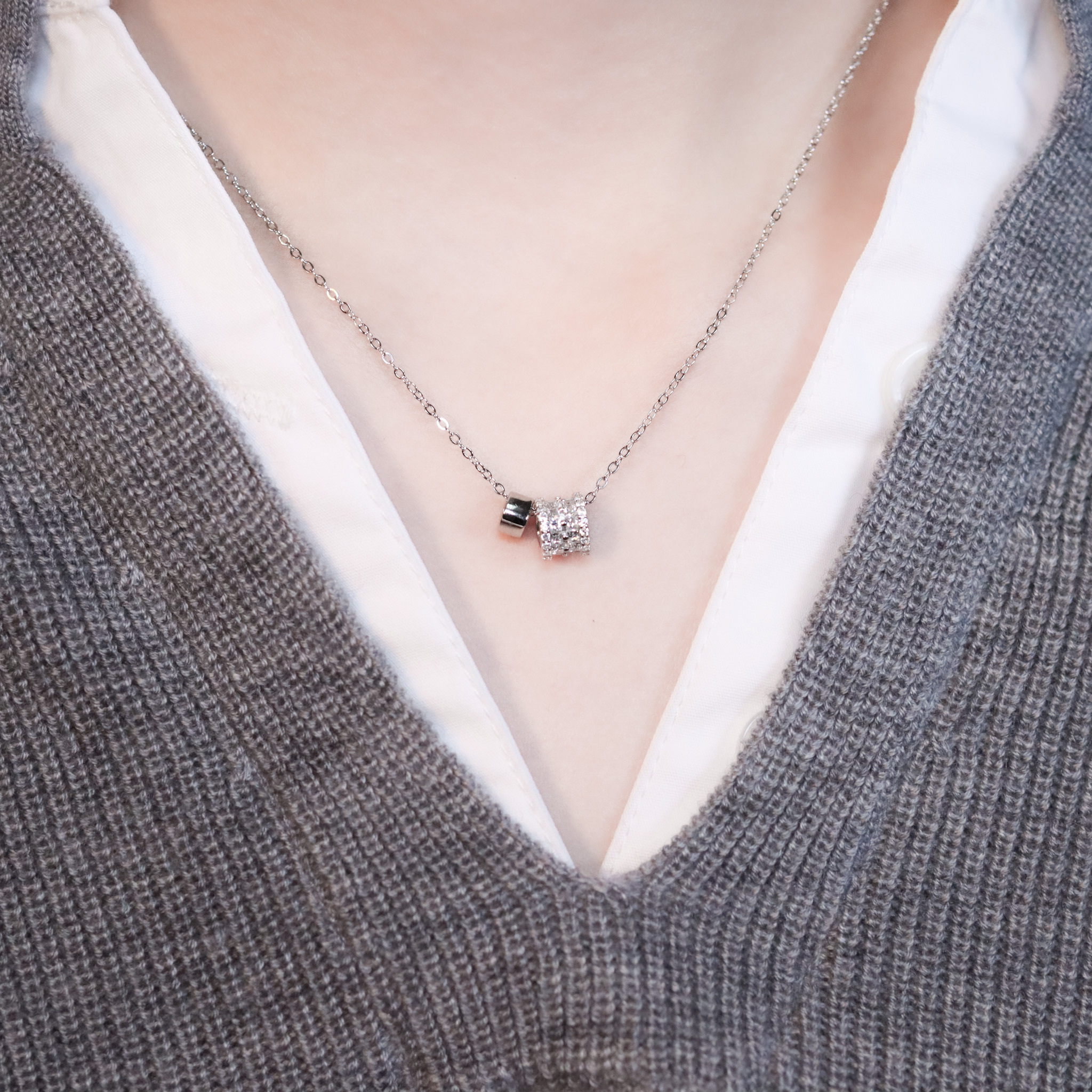 | 925純銀・白金 | 陪伴小鈴鼓項鍊 | NE1495 |