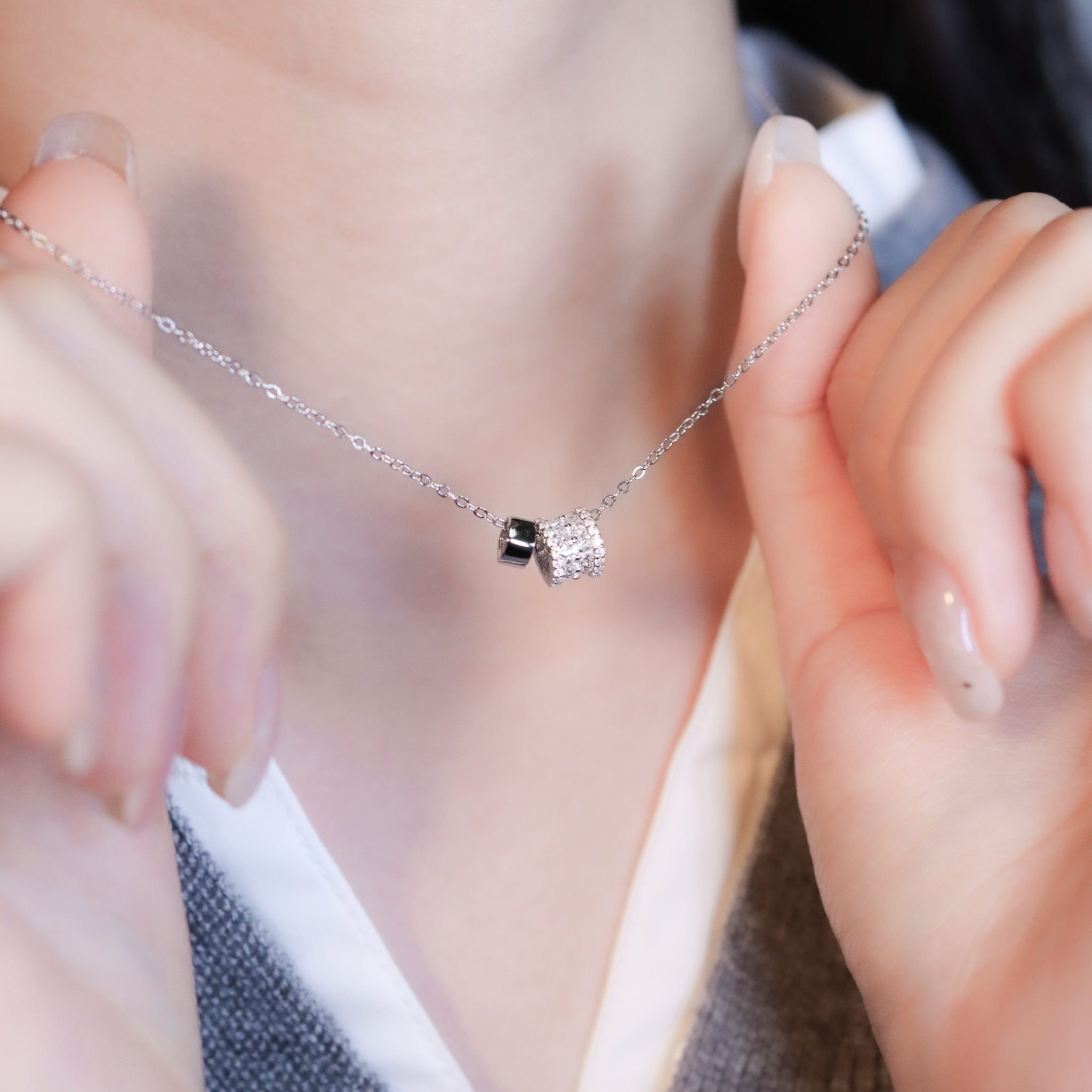 | 925純銀・白金 | 陪伴小鈴鼓項鍊 | NE1495 |